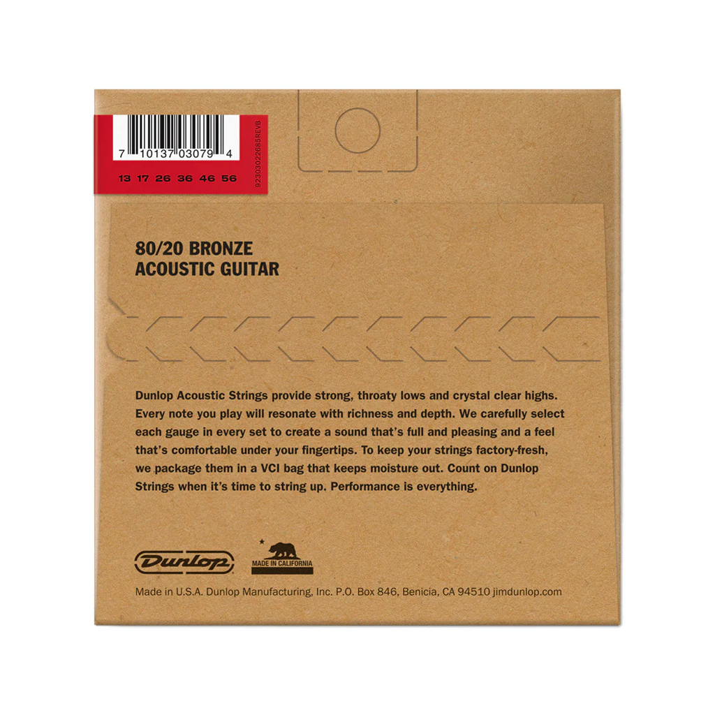 Jim Dunlop DAB1356 80/20 Bronze Acoustic Guitar Strings, Medium, 13-56 - Image 2