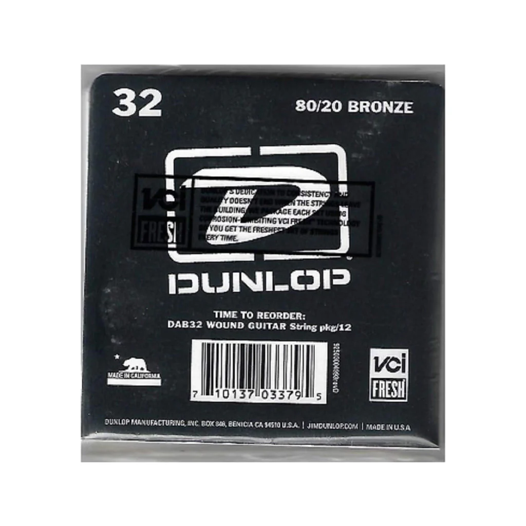 Jim Dunlop DAB32 80/20 Bronze Acoustic Guitar String, .032 - Image 2