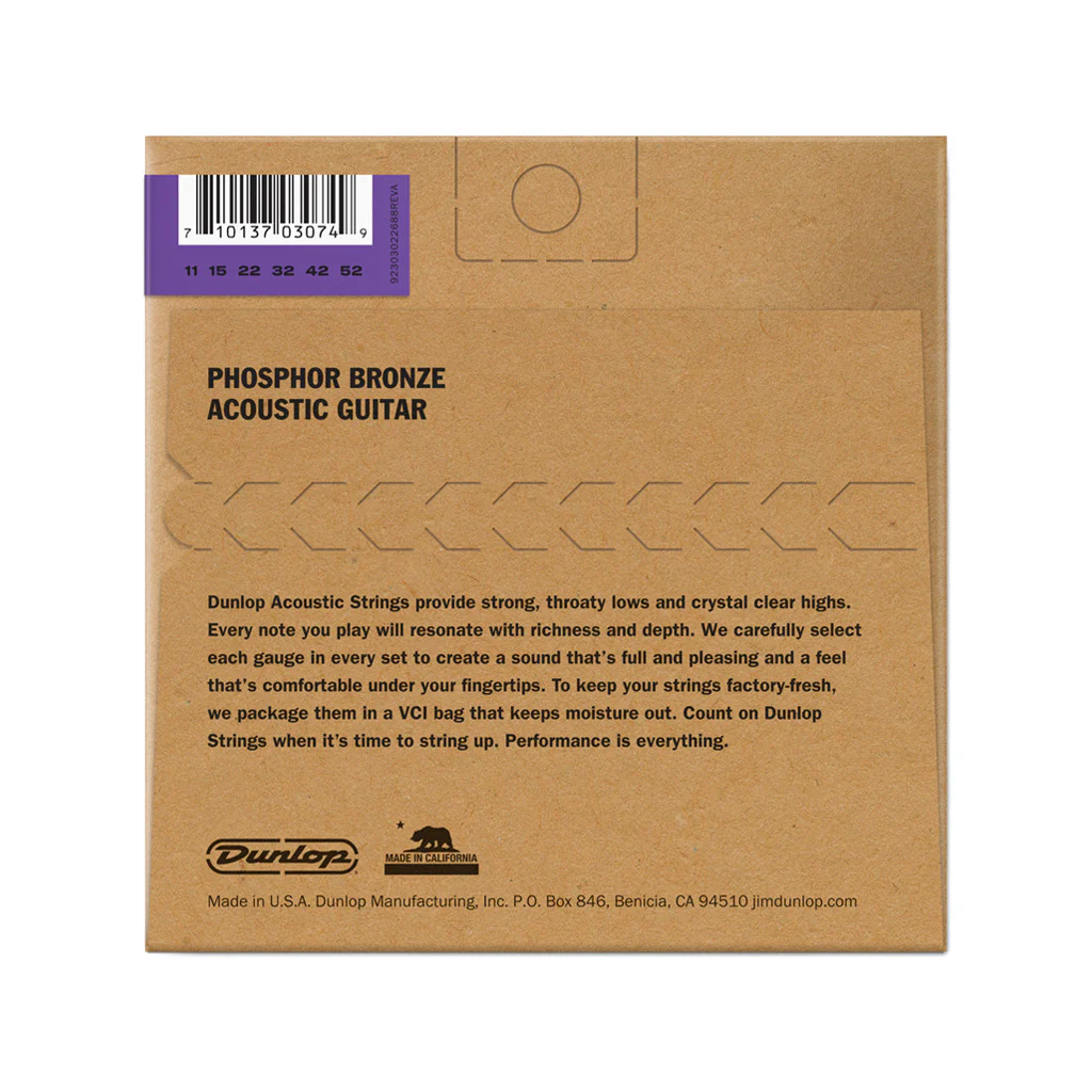 Jim Dunlop DAP1152 Phosphor Bronze Acoustic Guitar Strings, Medium Light, 11-52 - Image 2