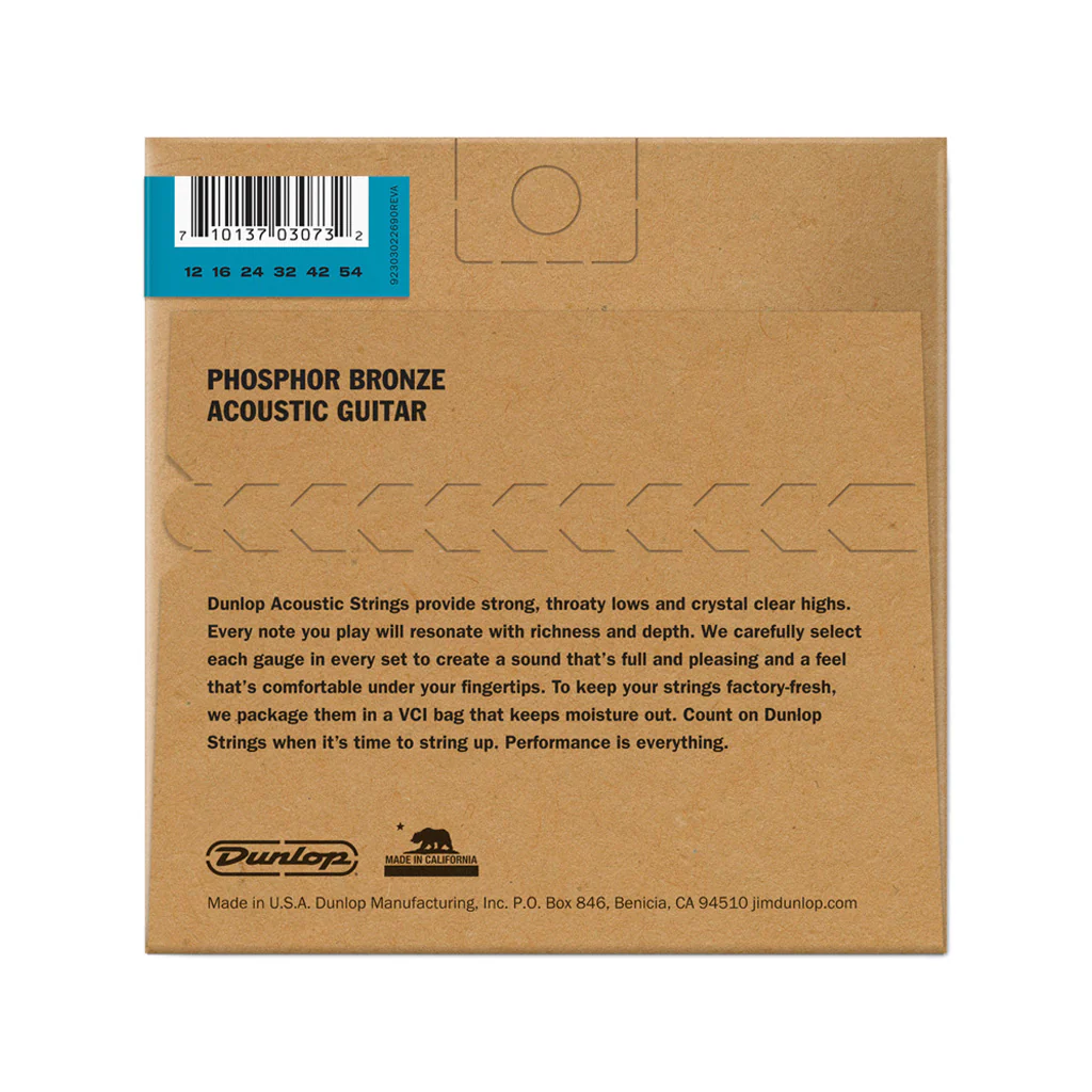 Jim Dunlop DAP1254 Phosphor Bronze Acoustic Guitar Strings, Light, 12-54 - Image 2