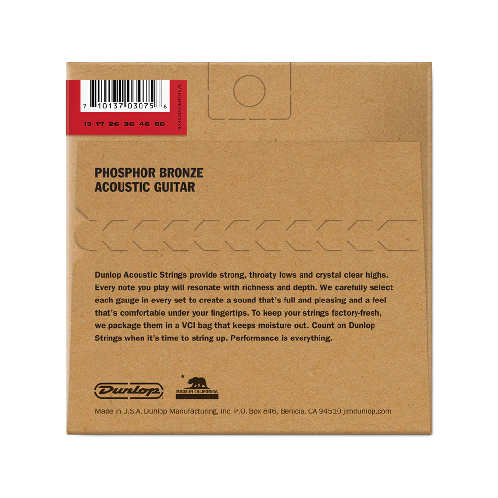 Jim Dunlop DAP1356 Phosphor Bronze Acoustic Guitar Strings, Medium, 13-56 - Image 2