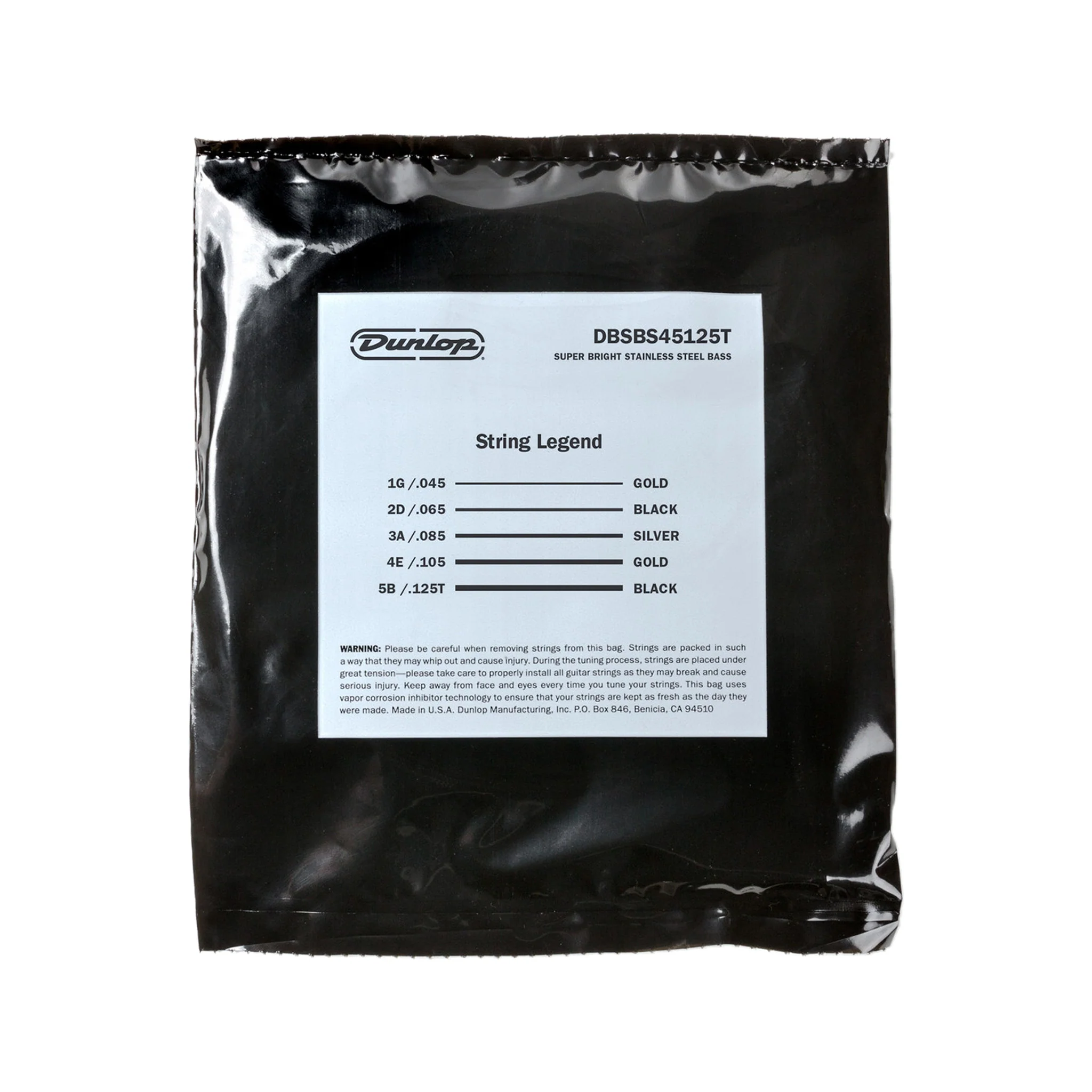 Jim Dunlop DBSBN45125T Super Bright Nickel Wound Tapered Bass Strings, 45-125 - Image 3