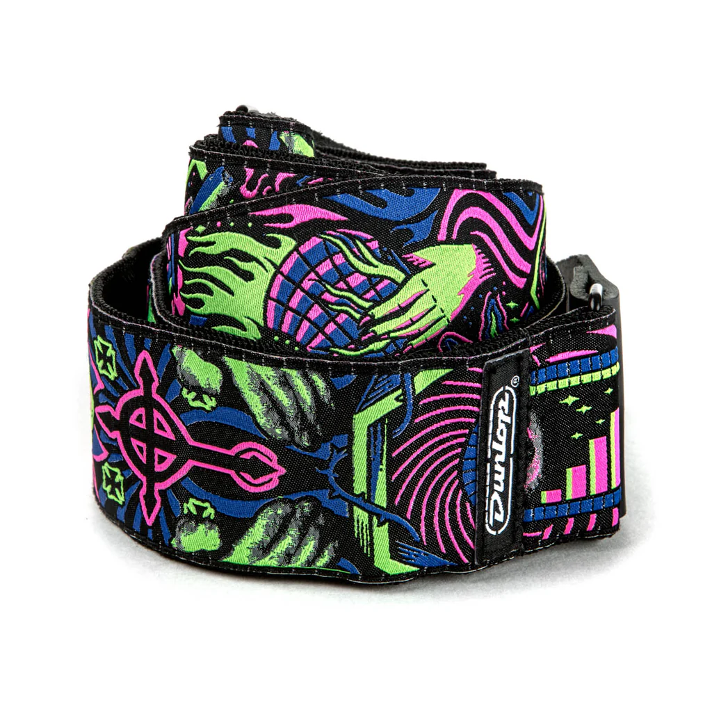 Jim Dunlop ILD01 I Love Dust Headspace Guitar Strap, Green - Image 2