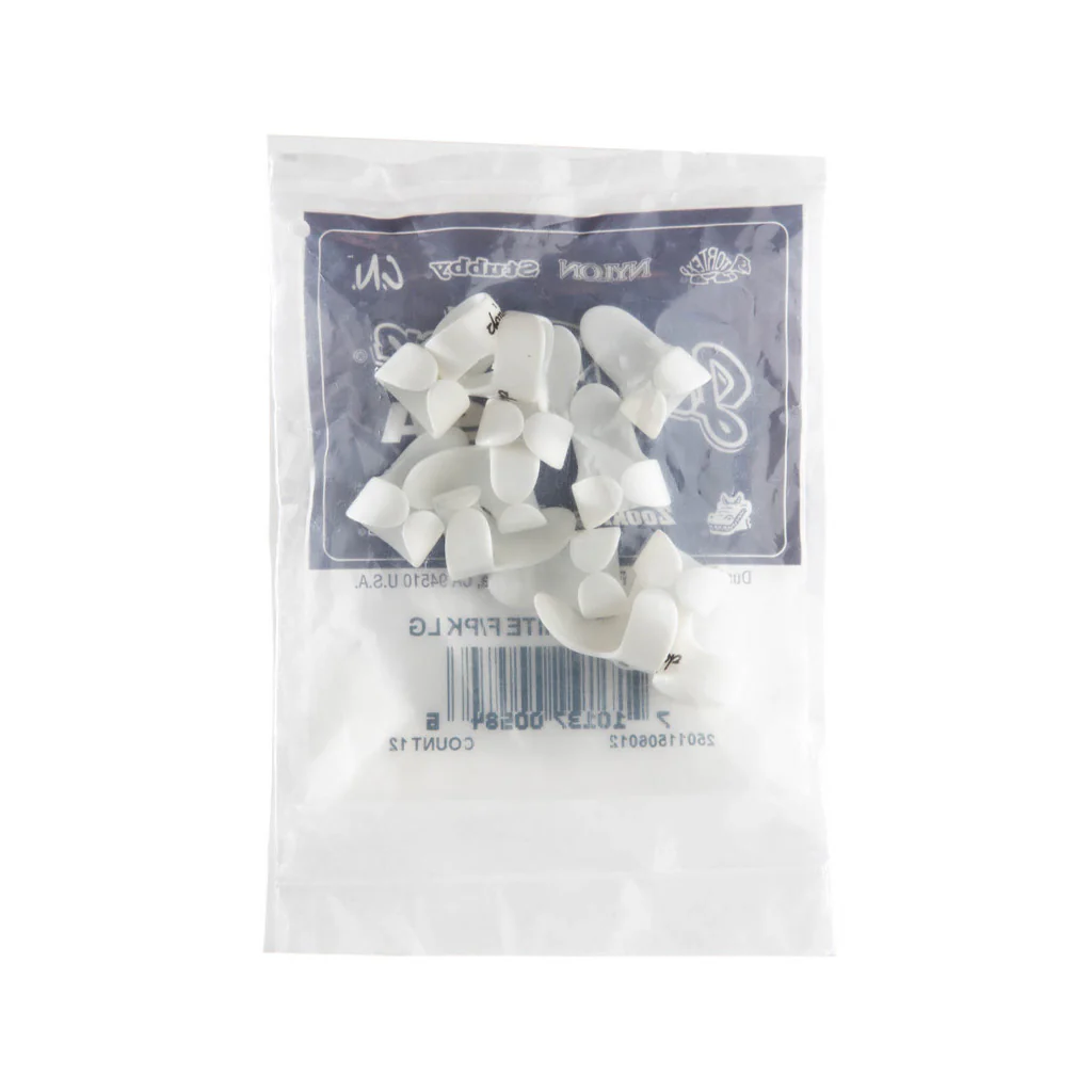 Jim Dunlop Plastic Fingerpick, White, Large, 12pcs - Image 3