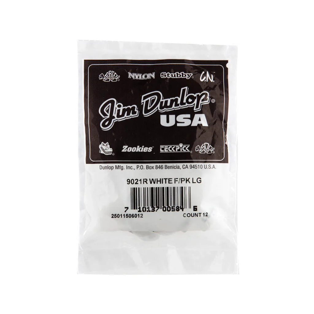 Jim Dunlop Plastic Fingerpick, White, Large, 12pcs - Image 4