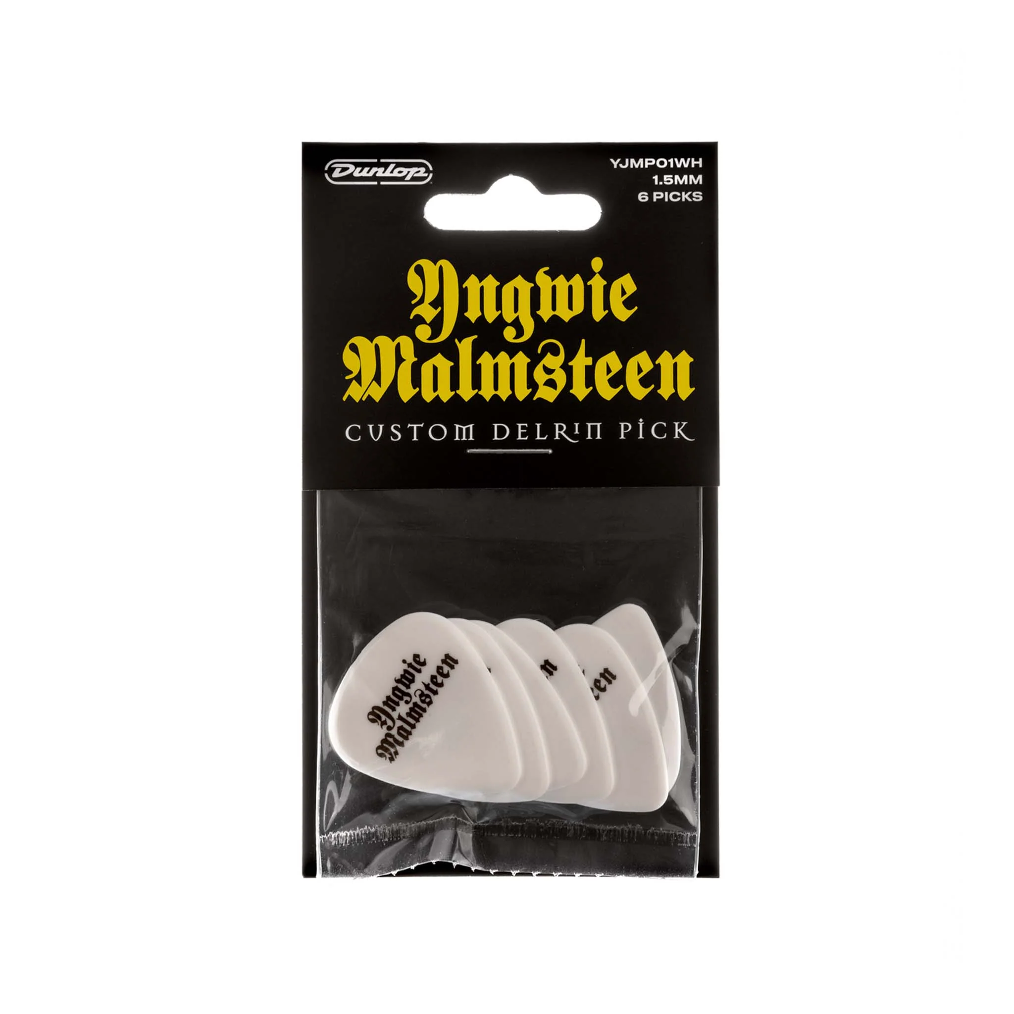 Jim Dunlop YJMP01WH Malmsteen Custom Delrin Guitar Pick, 1.5 mm, Pack of 6 - Image 4