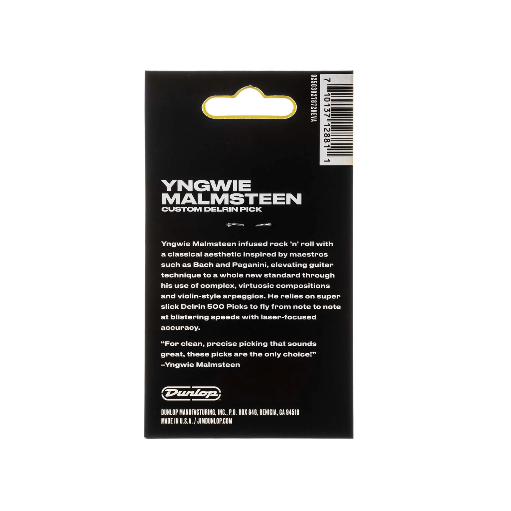 Jim Dunlop YJMP02RD Yngwie Malmsteen Custom Delrin Guitar Pick, 2.0 mm, Pack of 6 - Image 5