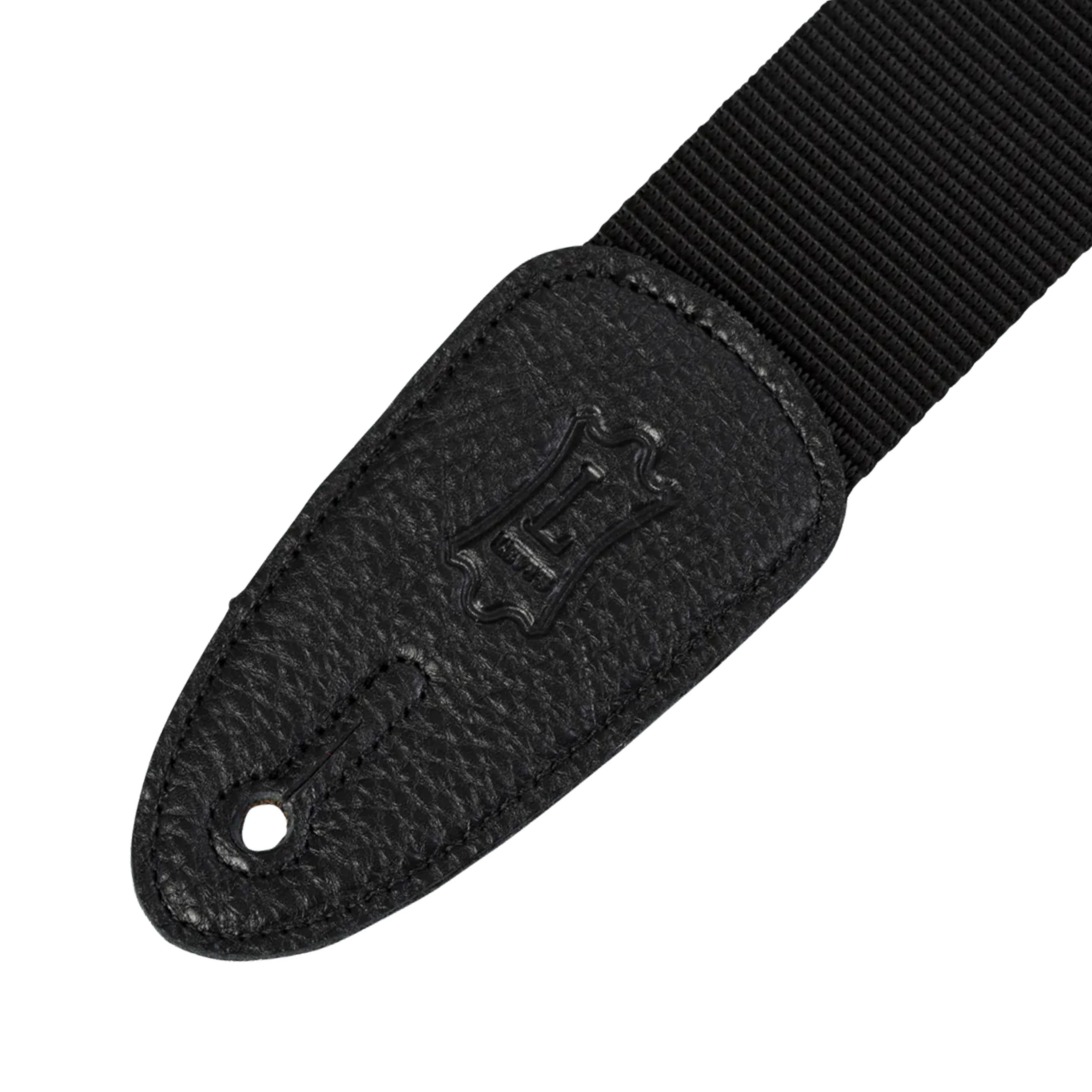 Levy's M8 2inch Heavy Weight Poly with Leather Ends Guitar Strap, Extra Long, Black - Image 3