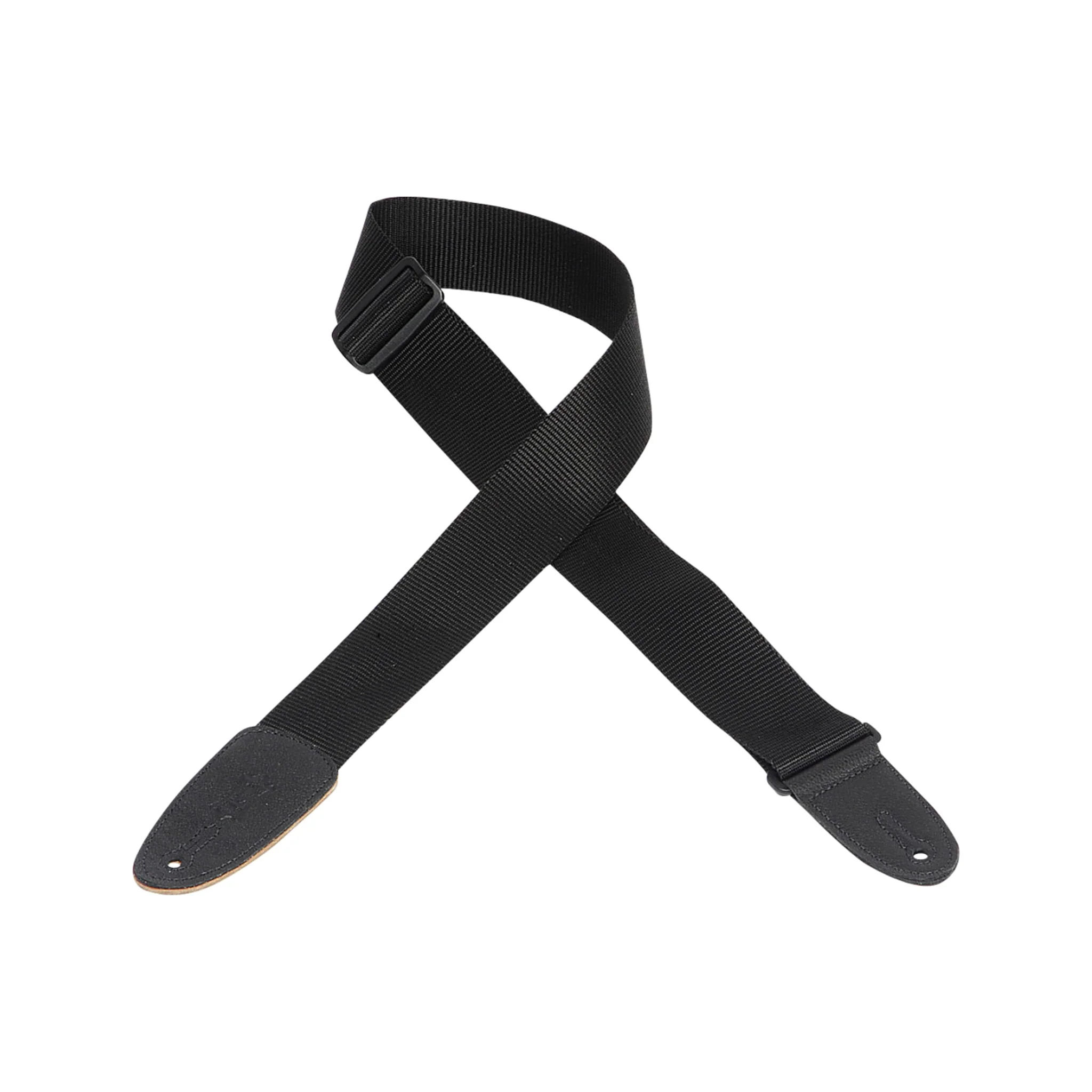 Levy's M8 2inch Heavyweight Polyester Guitar Strap w/Garment Leather Ends, Black - Image 2