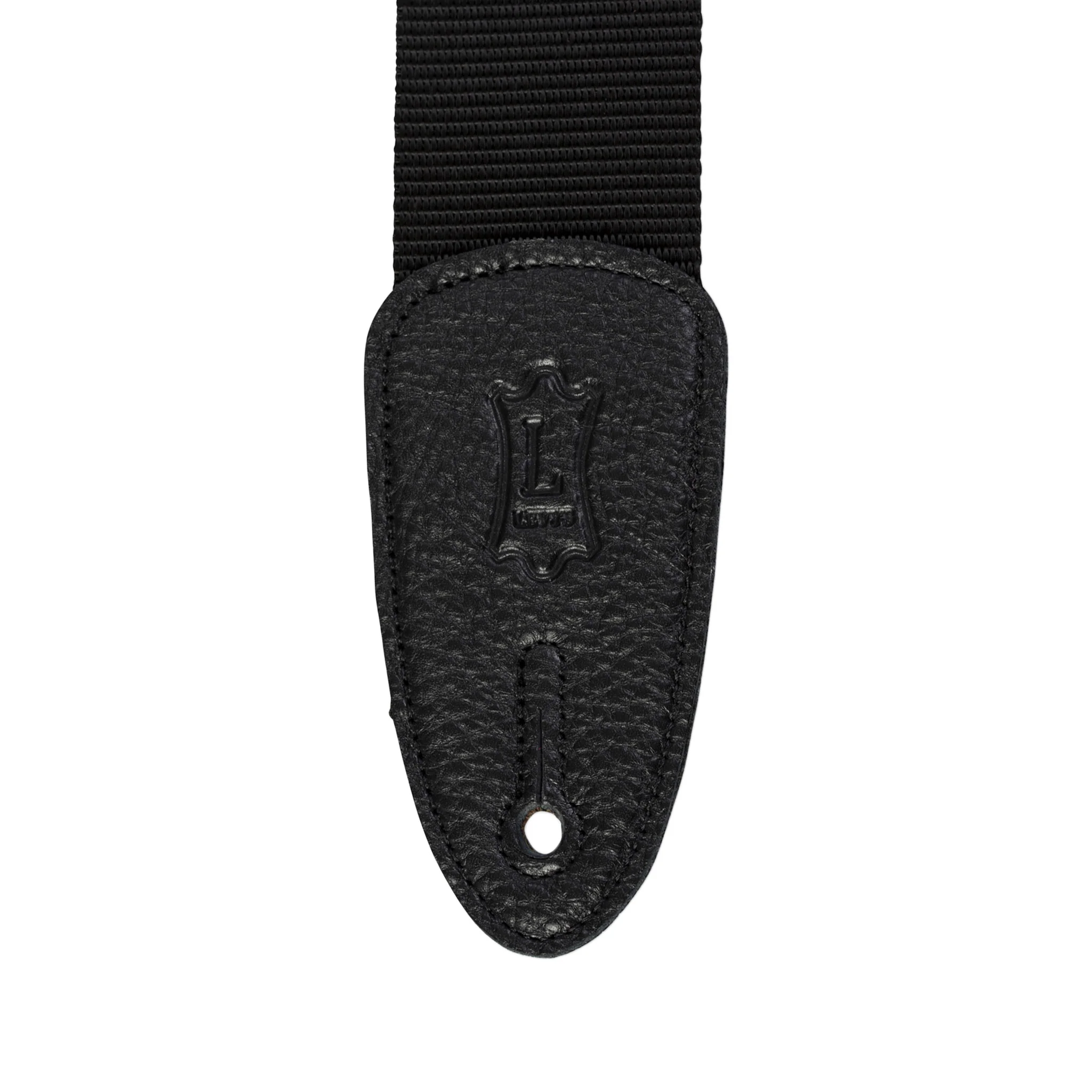 Levy's M8 2inch Heavyweight Polyester Guitar Strap w/Garment Leather Ends, Black - Image 3