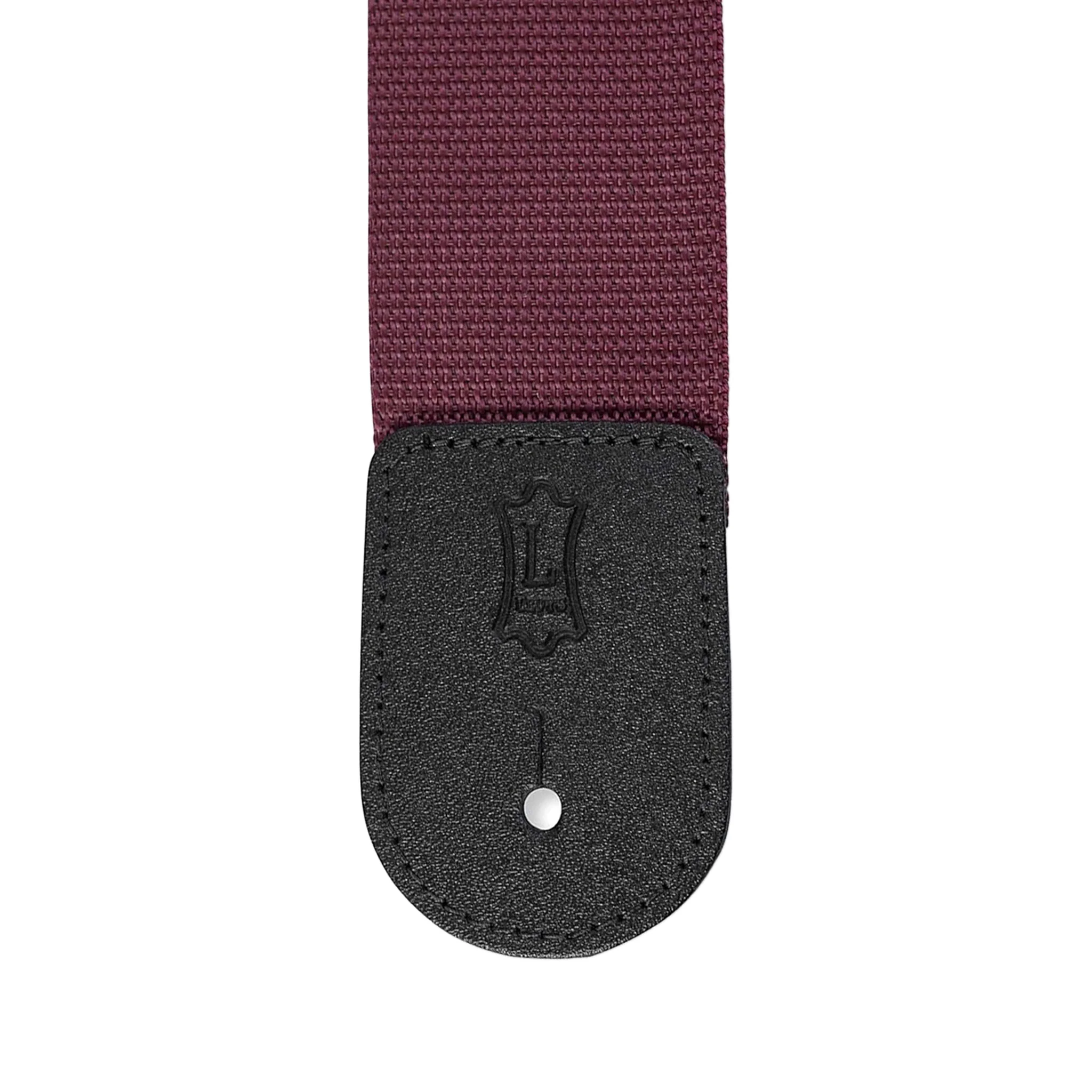 Levy's M8 2inch Heavyweight Polyester Guitar Strap w/Garment Leather Ends, Burgundy - Image 2