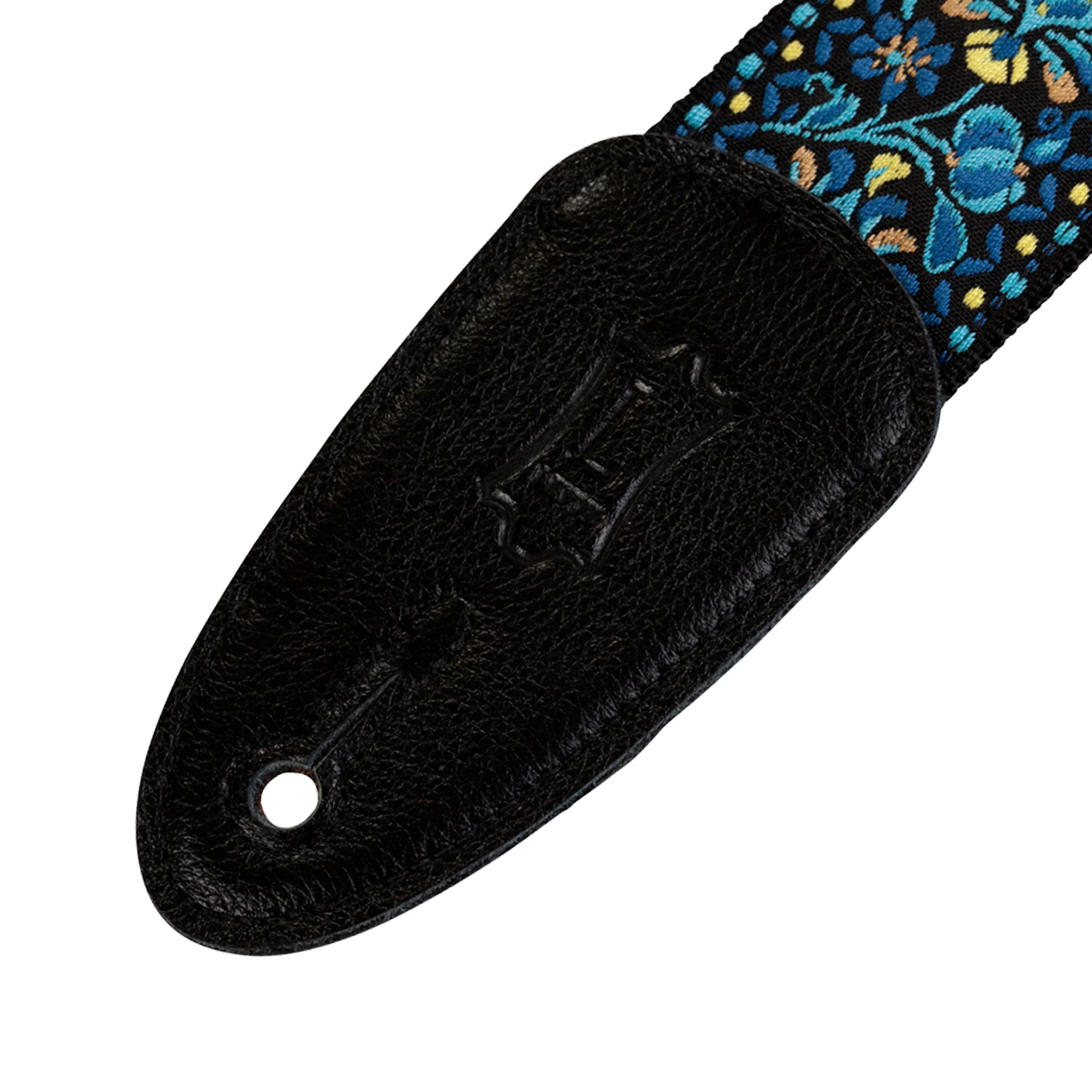 Levy's M8HT-04 2-Inch Jacquard Weave Guitar Strap, Blue & Yellow Floral - Image 2
