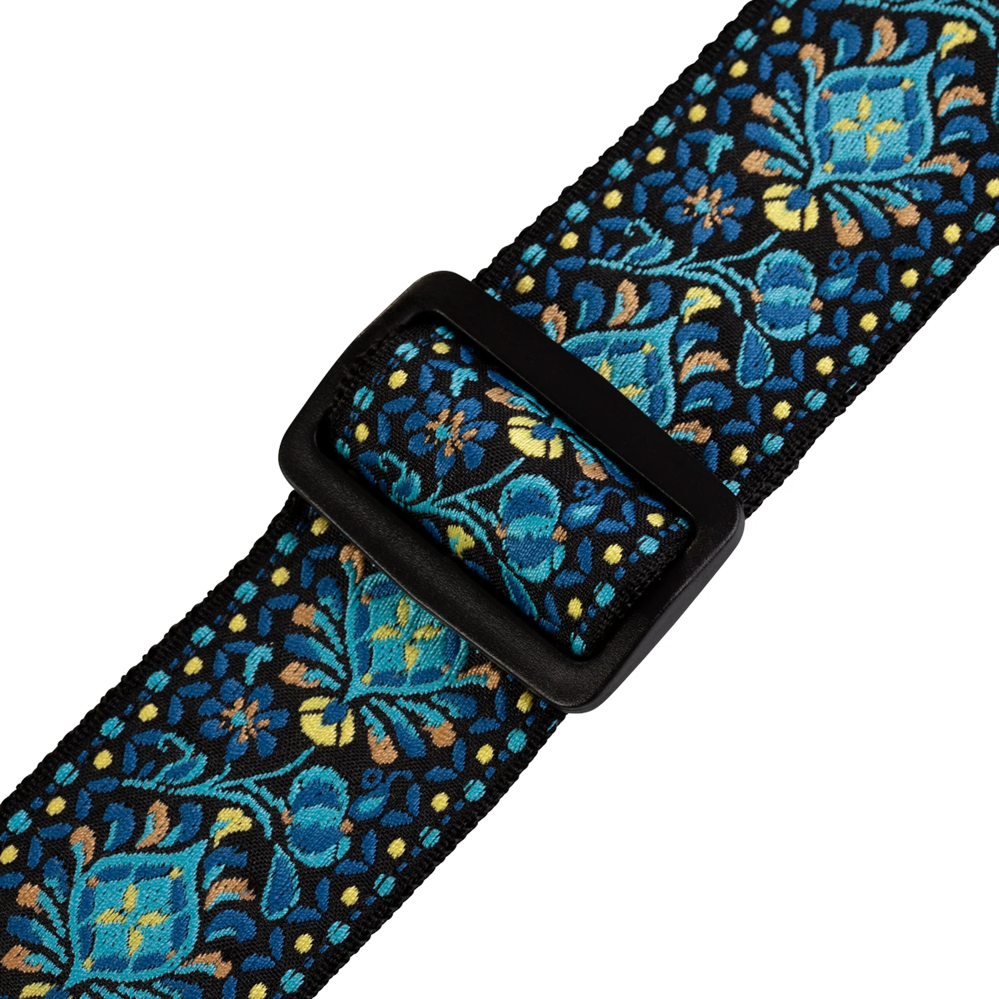Levy's M8HT-04 2-Inch Jacquard Weave Guitar Strap, Blue & Yellow Floral - Image 3