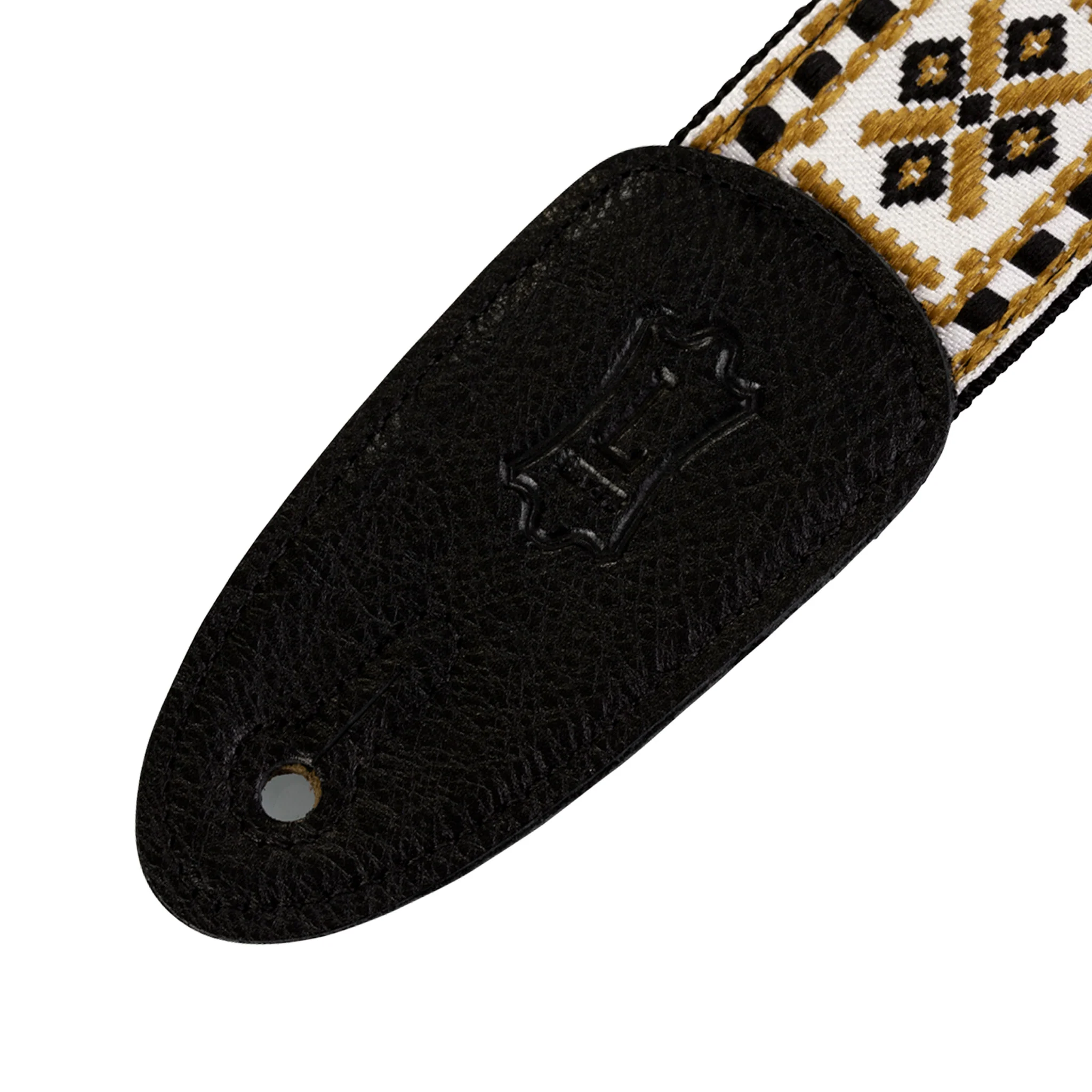 Levy's M8HT-07 2-Inch Jacquard Weave Guitar Strap, Gold & White Diamond - Image 2