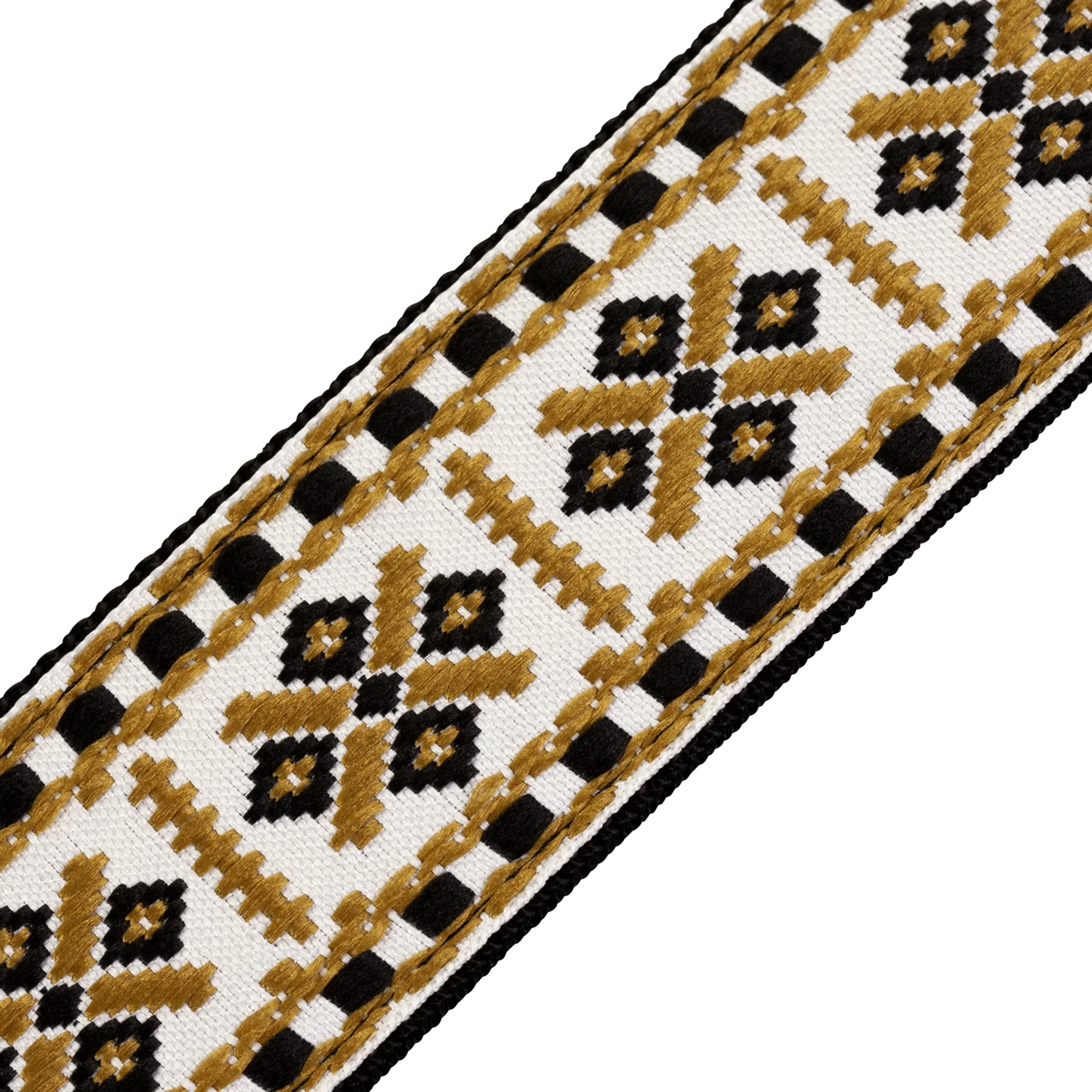 Levy's M8HT-07 2-Inch Jacquard Weave Guitar Strap, Gold & White Diamond - Image 4