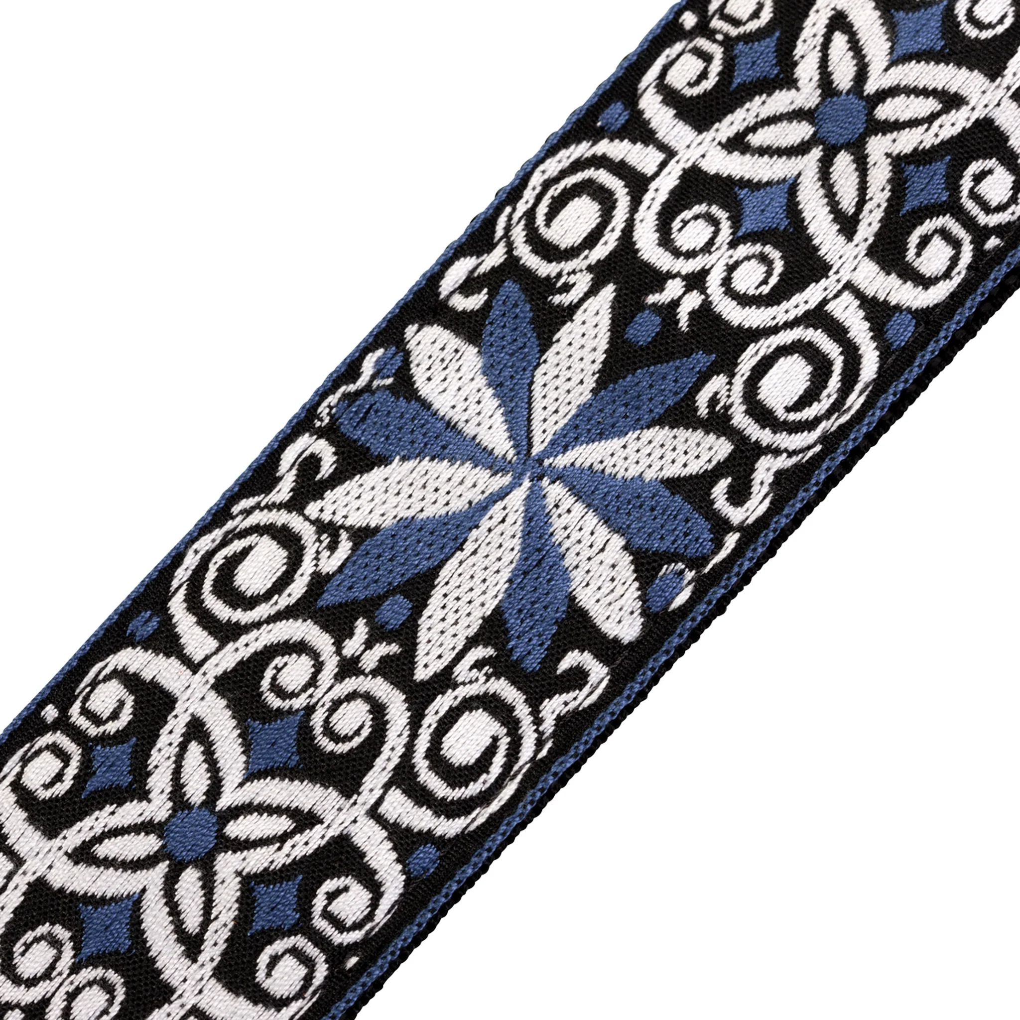 Levy's M8HT-10 2-Inch Jacquard Weave Guitar Strap, Blue & White Floral - Image 4