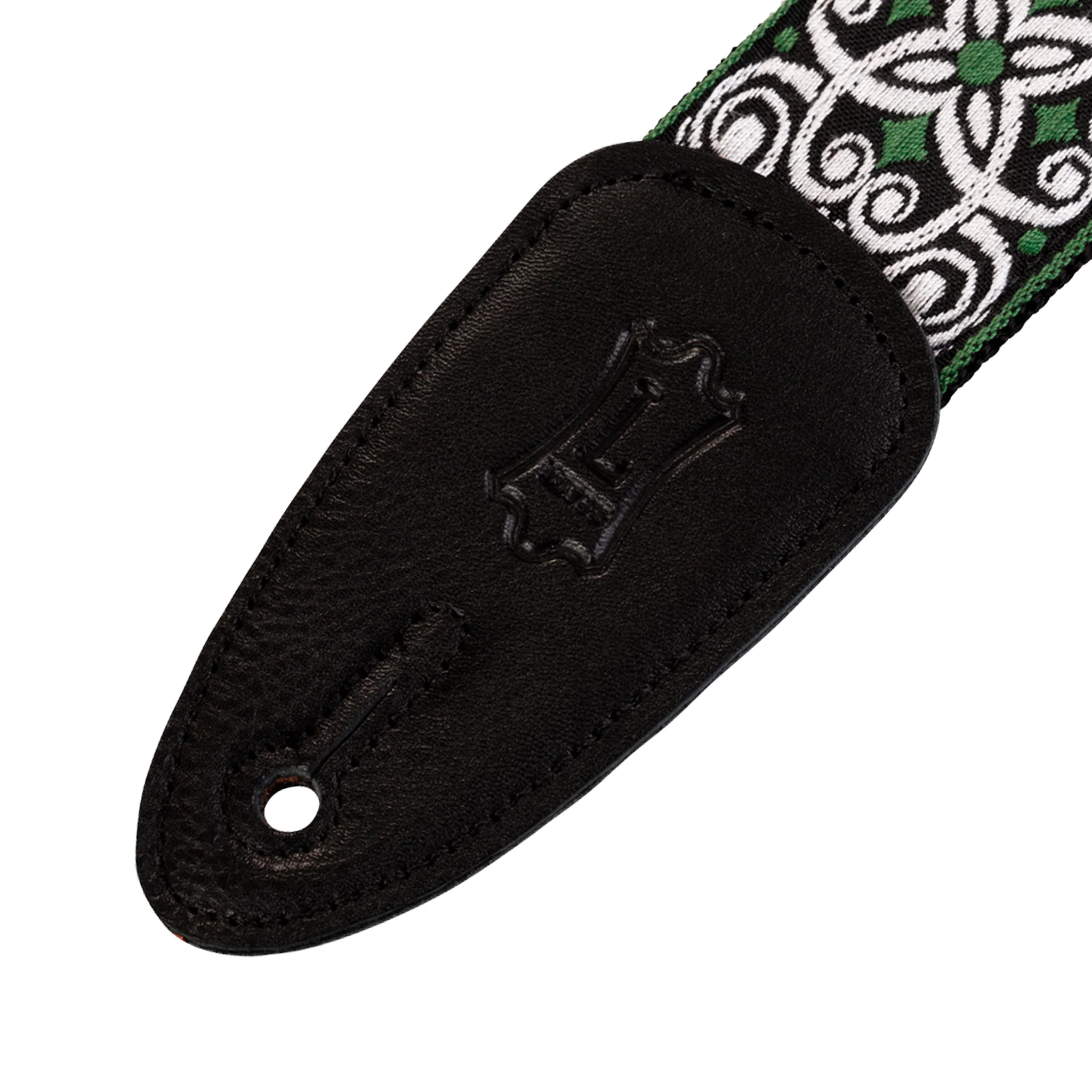 Levy's M8HT-11 2-Inch Jacquard Weave Guitar Strap, Green & White Floral - Image 2