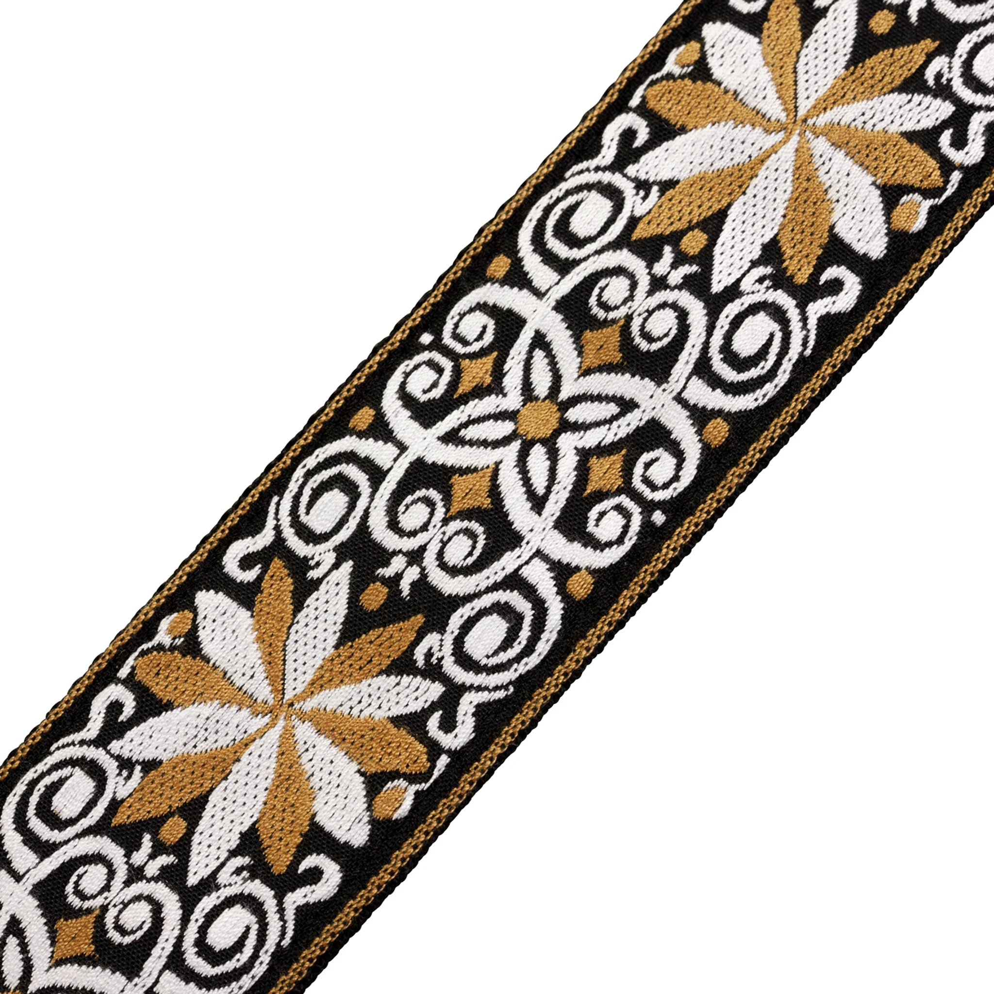 Levy's M8HT-13 2-Inch Jacquard Weave Guitar Strap, Yellow & White Floral - Image 4