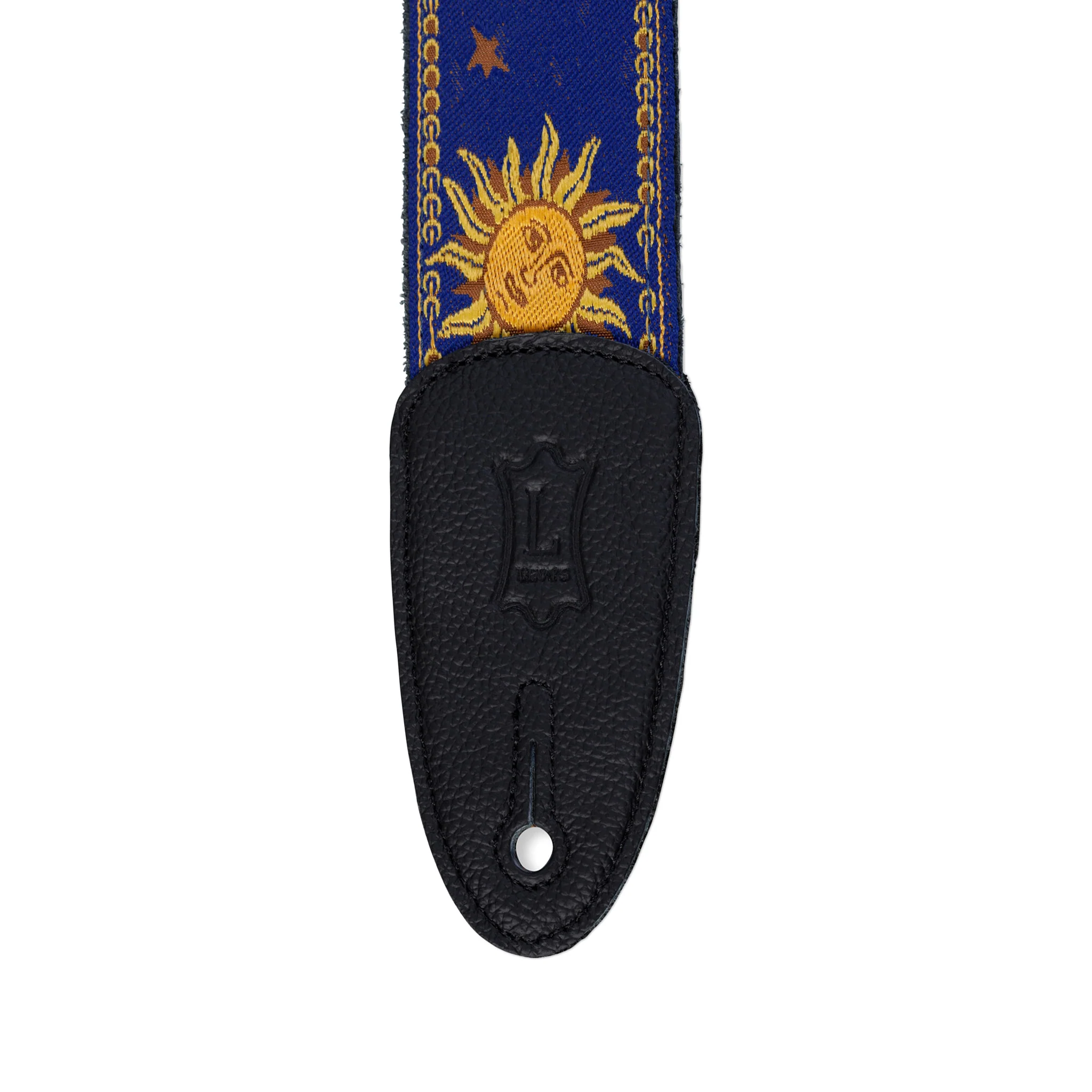Levy's MPJG 2inch Woven Guitar Strap, Yellow-on-Blue Sun Motif - Image 3
