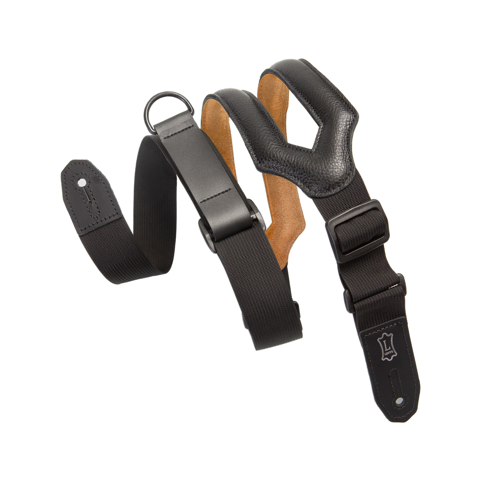 Levy's MRHSS 3inch Ergonomic Right Height Guitar Strap, Black