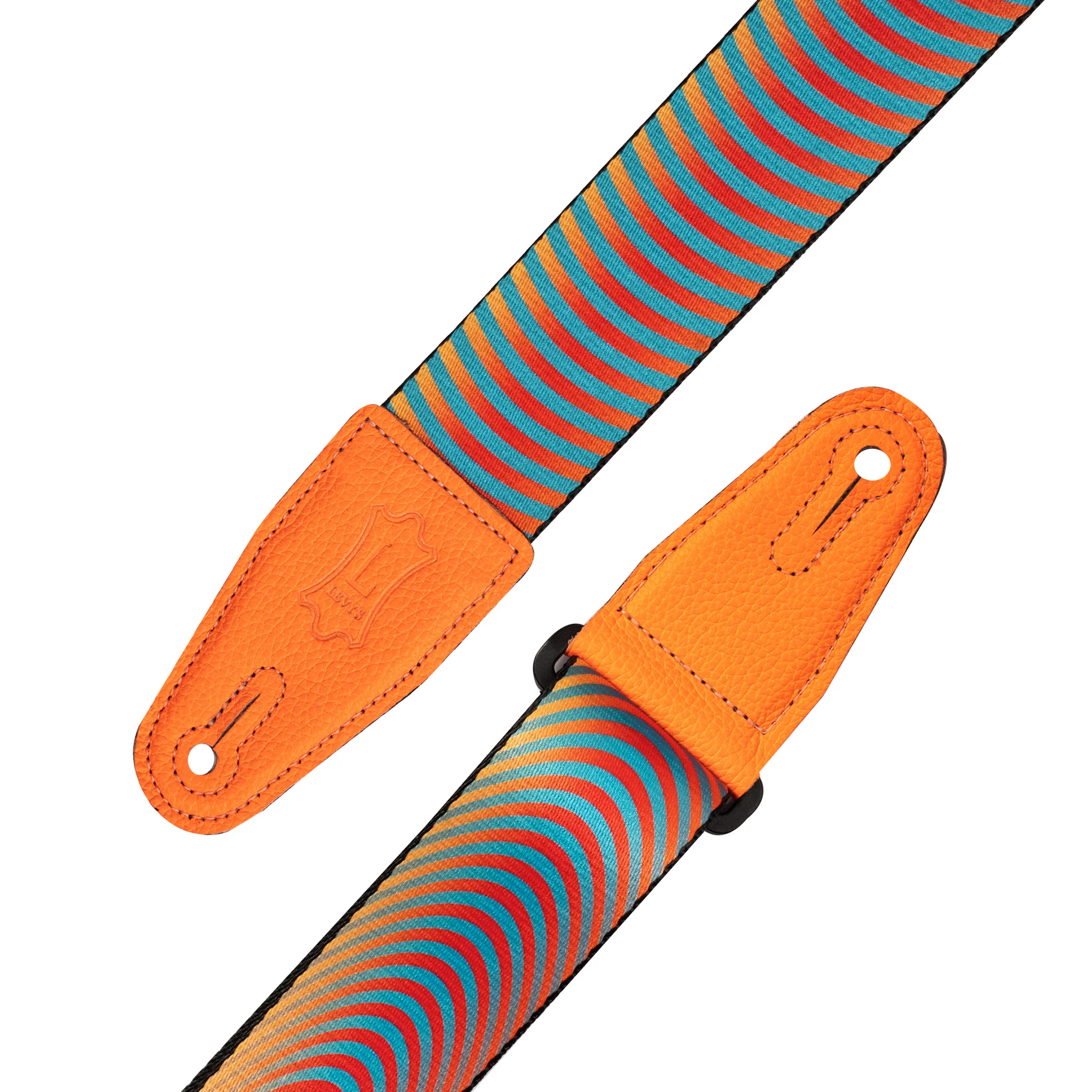 Levy's Optical Illusion Guitar Strap, Orange Sonic Boom - Image 5