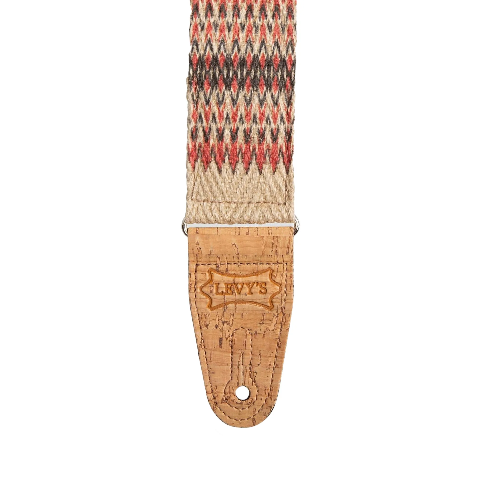 Levys MH8P-006 2inch Hemp Webbing Strap with Cork Ends in Kedu Print - Image 2