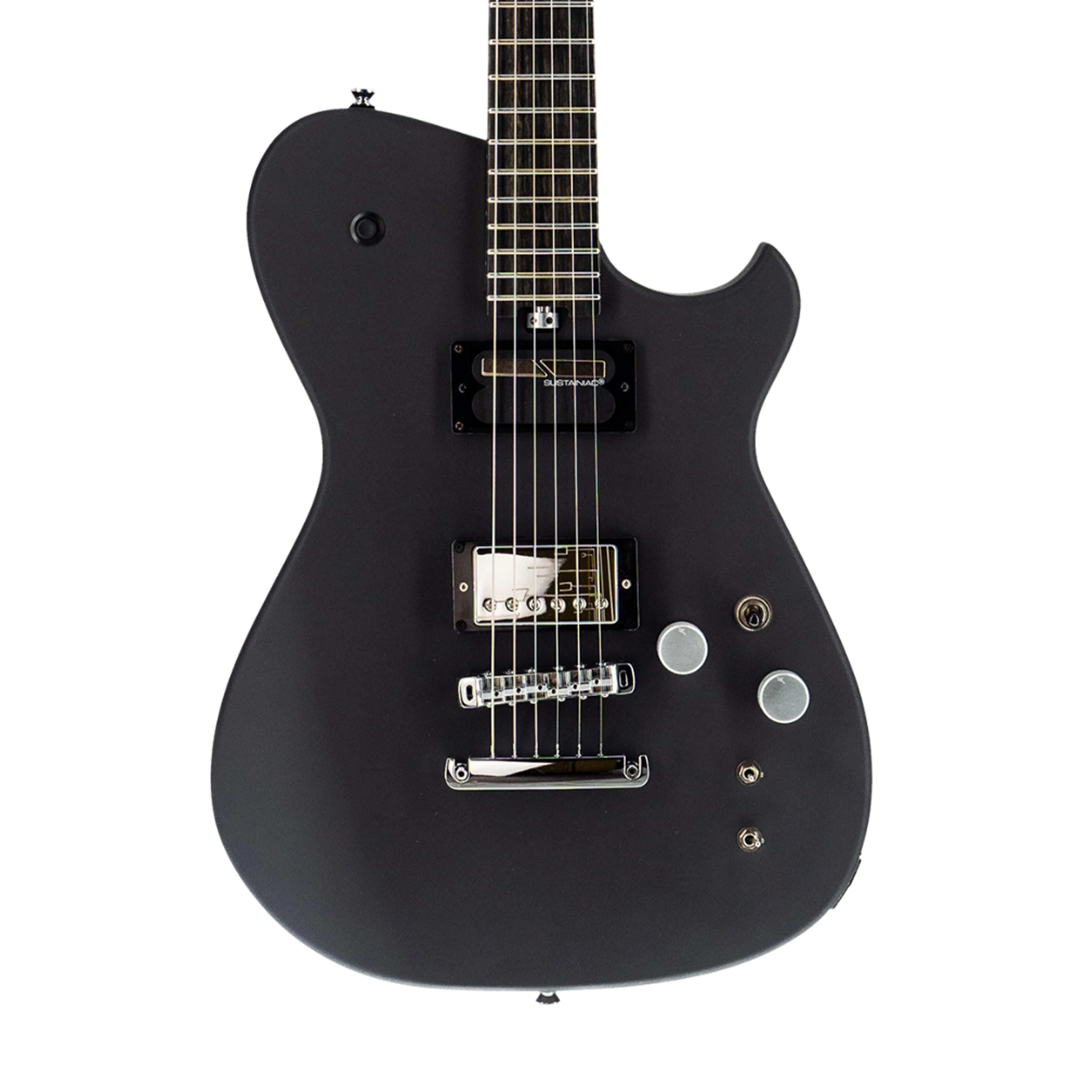 Manson Guitar Works MB-1 New Era Sustainiac Electric Guitar, Ebony FB, Dry Satin Black - Image 3