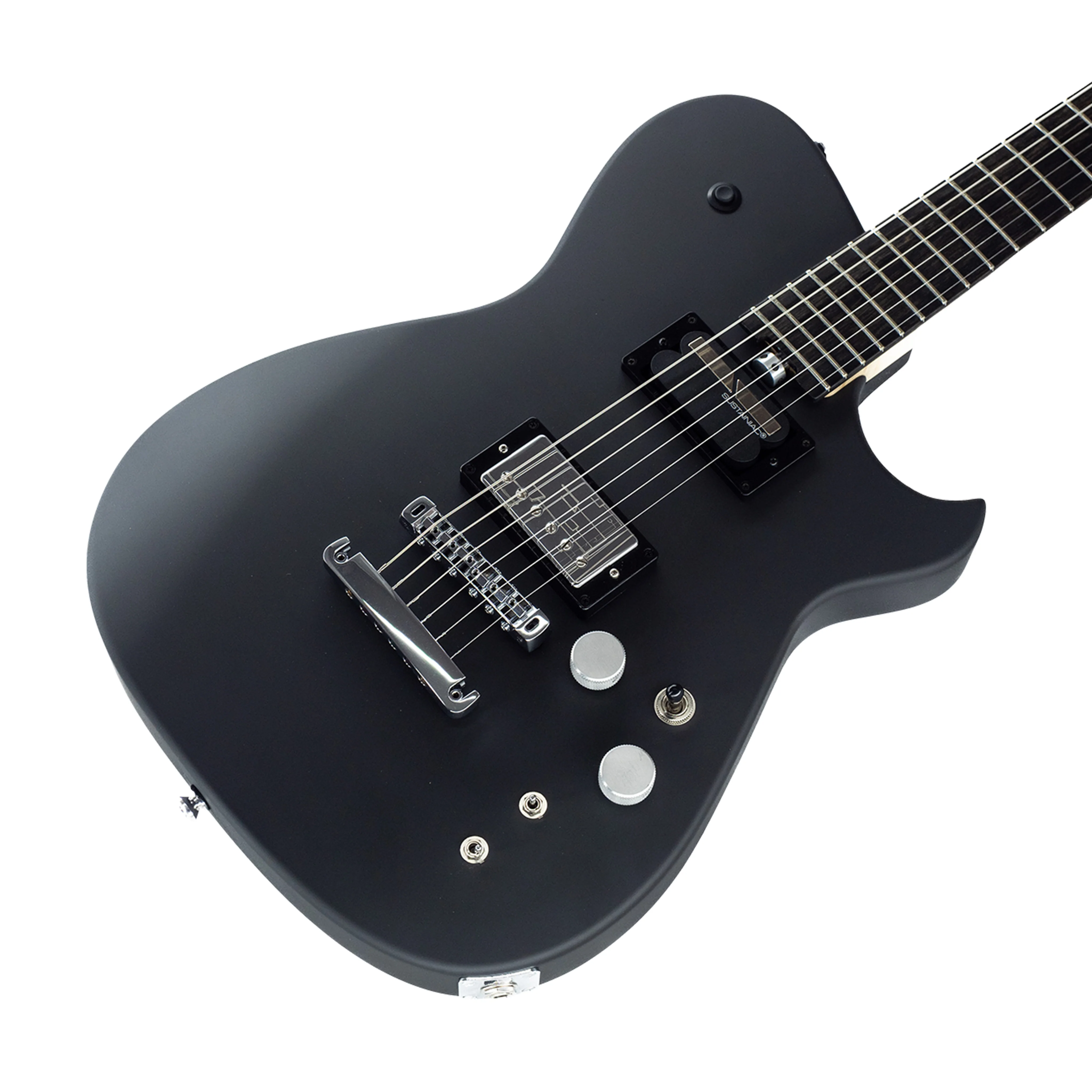 Manson Guitar Works MB-1 New Era Sustainiac Electric Guitar, Ebony FB, Dry Satin Black - Image 5