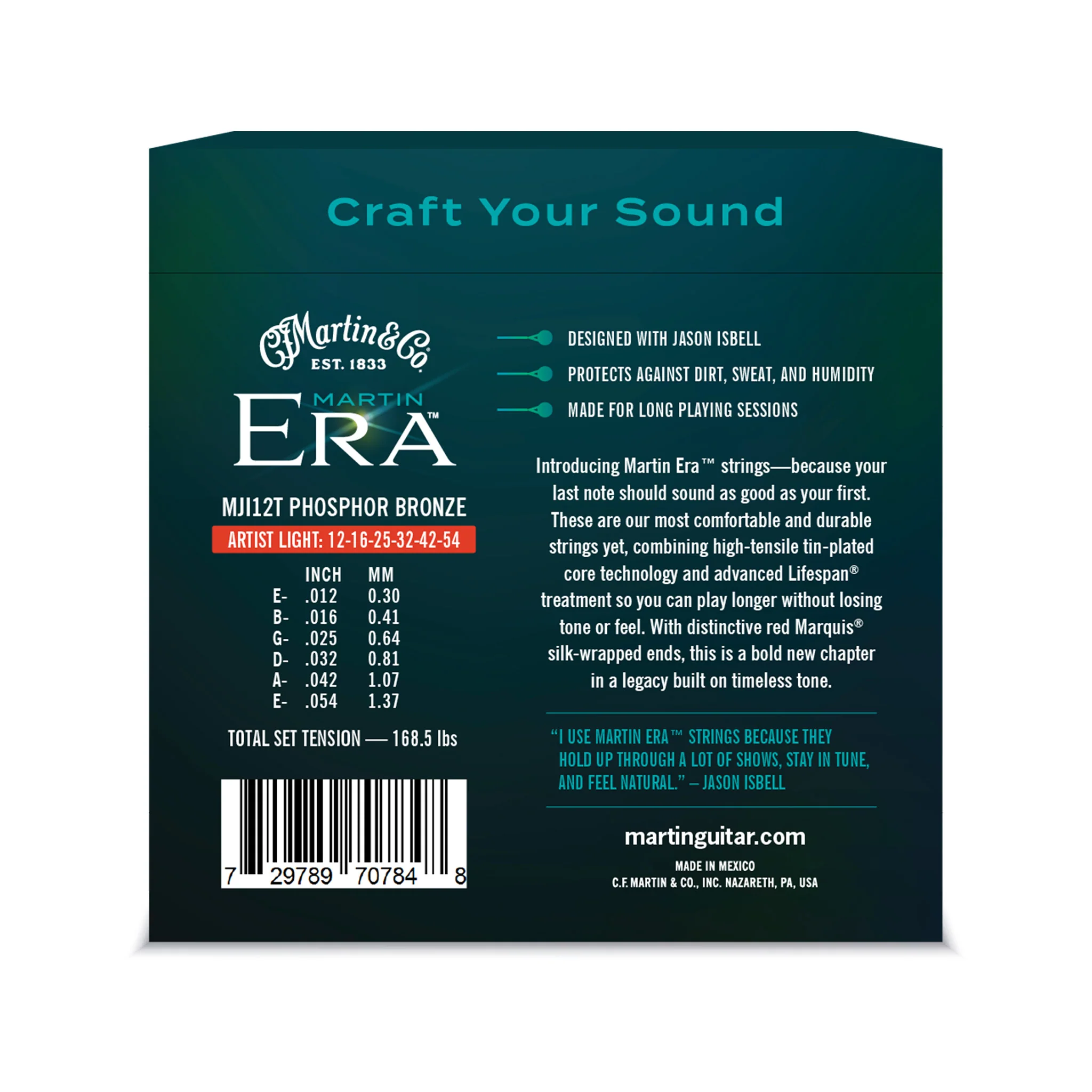 Martin Era MJI12T Treated Acoustic Guitar Strings, Artist Light, 12-54 - Image 3