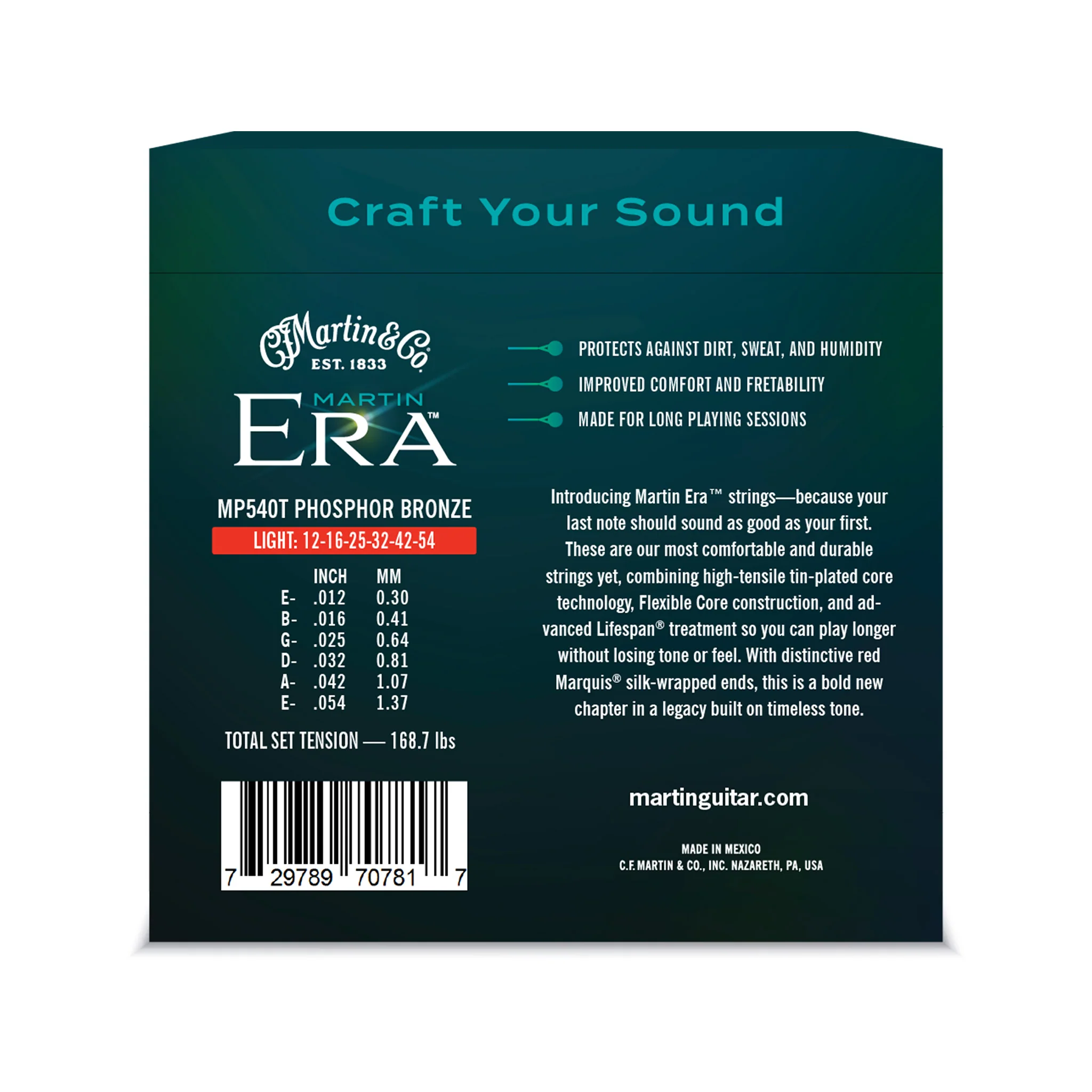 Martin Era MP540T Treated Acoustic Guitar Strings, Light, 12-54 - Image 3