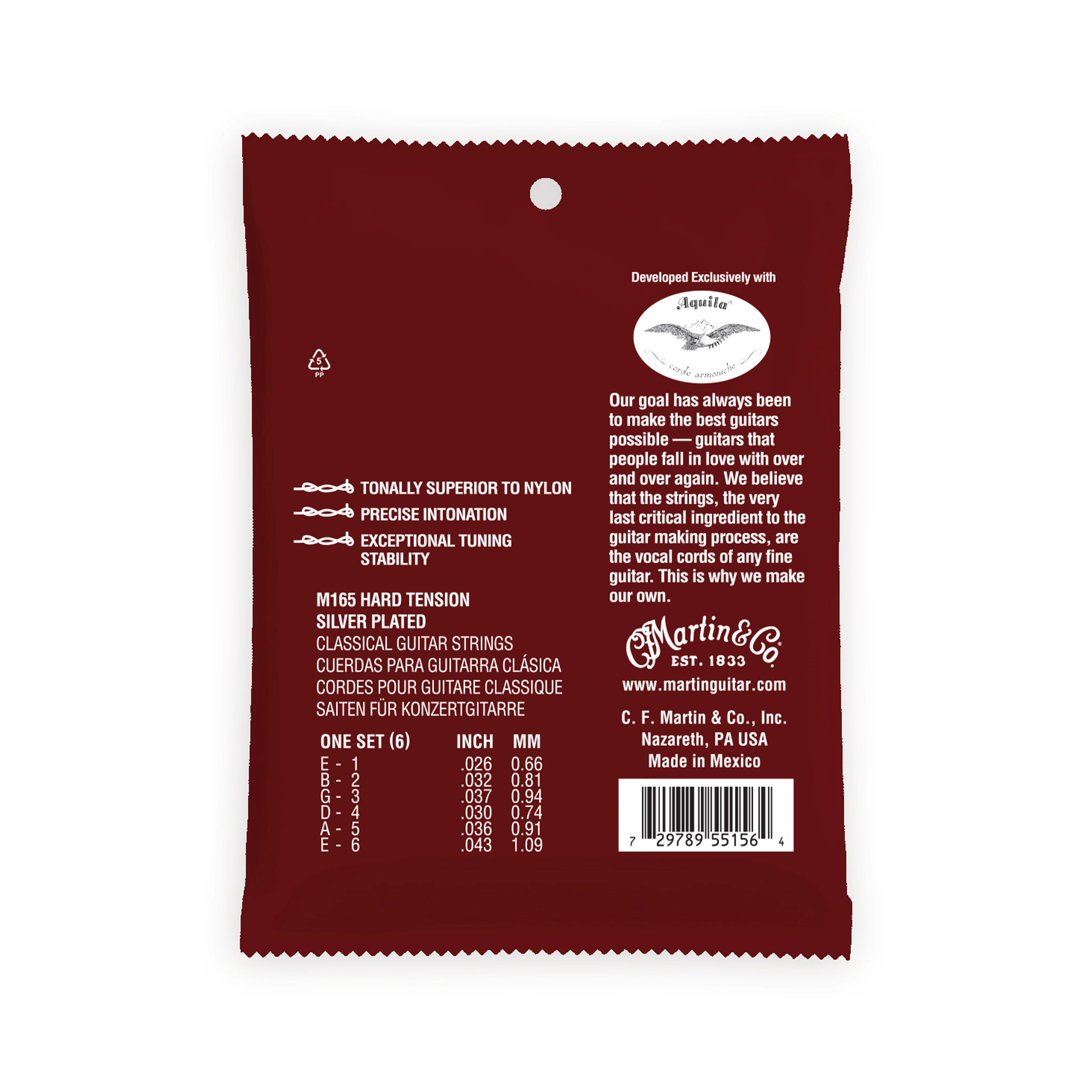Martin M165 Classical Magnifico Premium Guitar Strings, Hard Tension, 26-43 - Image 2