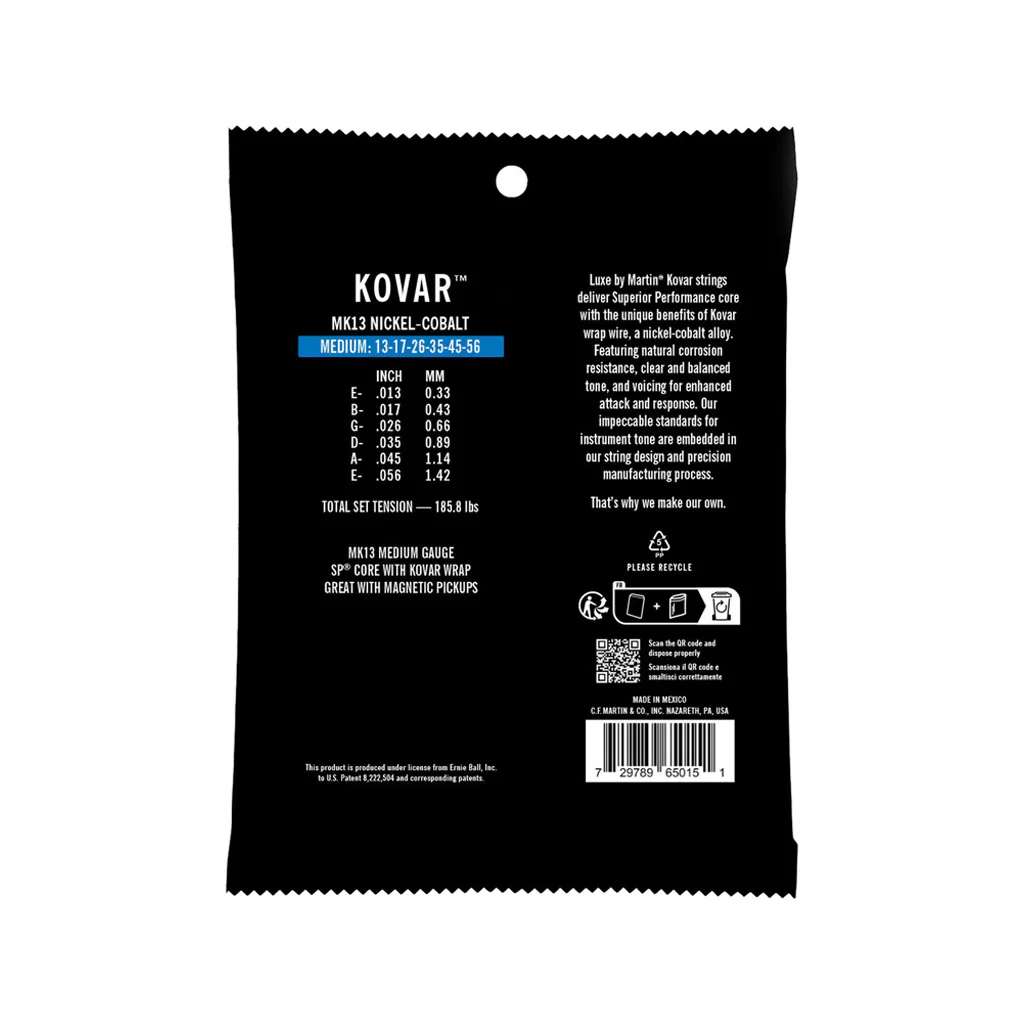 Martin MK13 Luxe Kovar Acoustic Guitar Strings, Medium, 13-56 - Image 2