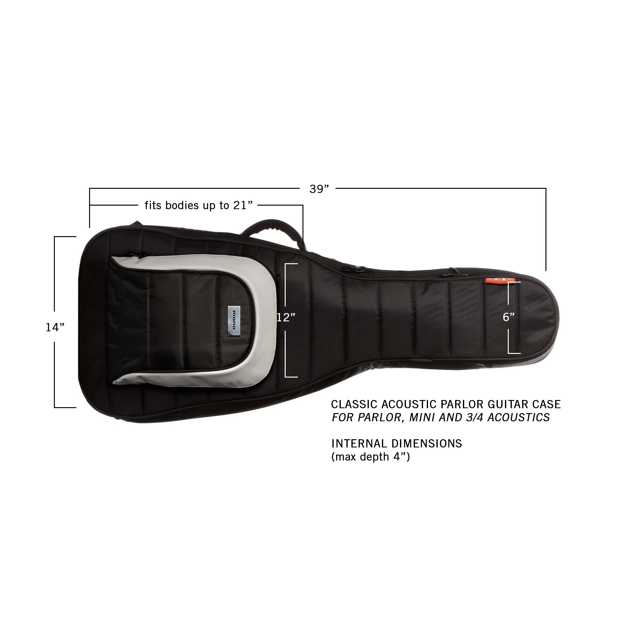 MONO Classic Acoustic Parlor Guitar Case, Black - Image 6