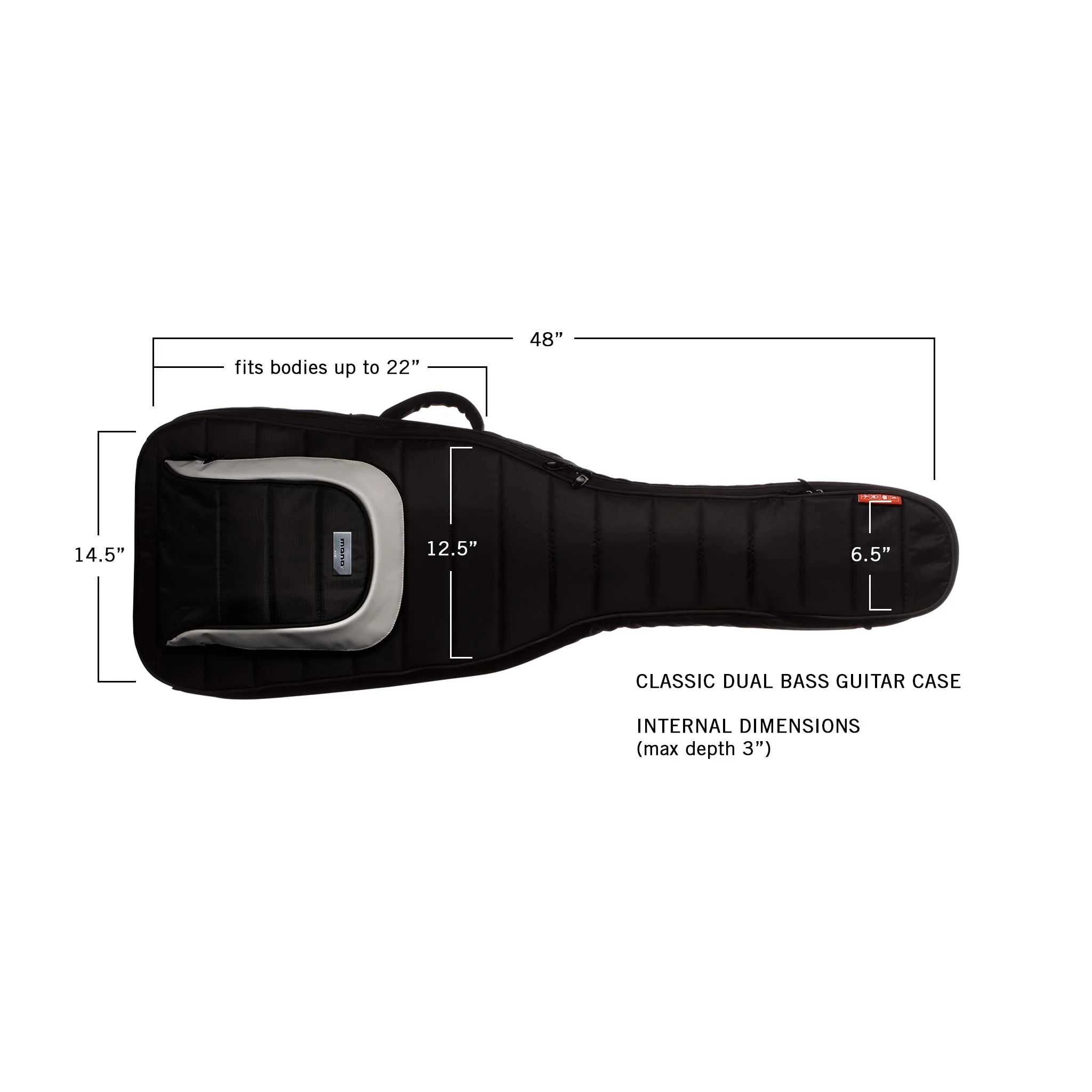 MONO Classic Dual Bass Guitar Case, Black - Image 6
