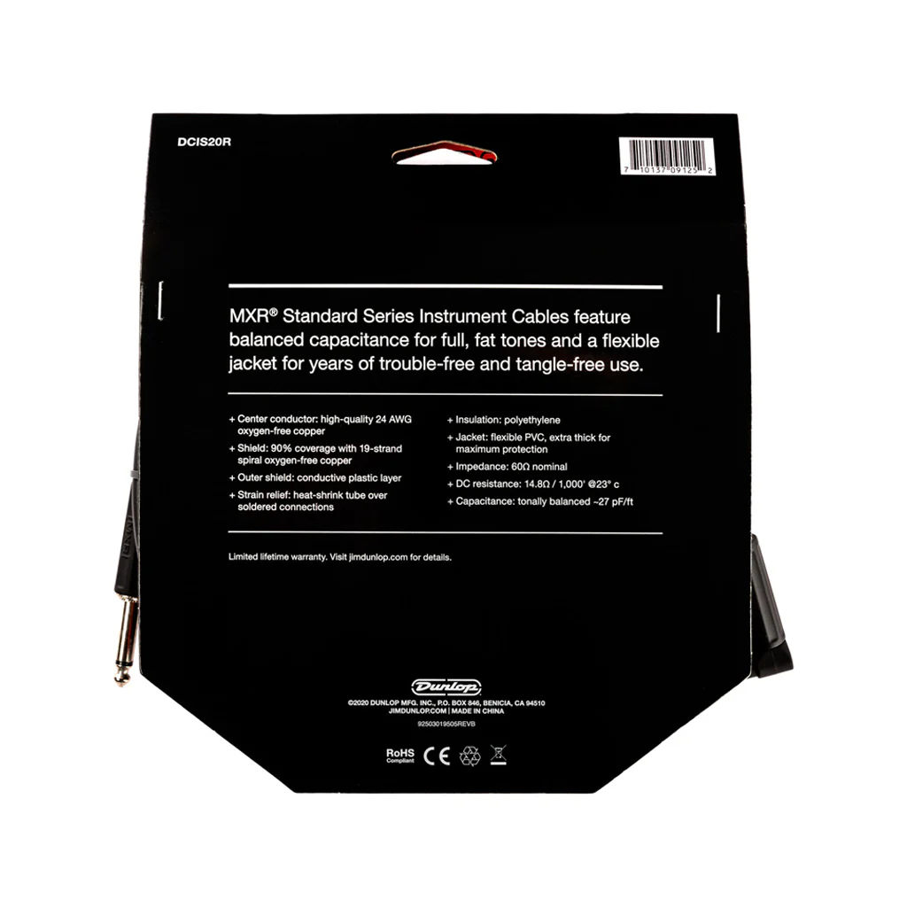 MXR 20ft Standard Instrument Cable, Right - Image 2