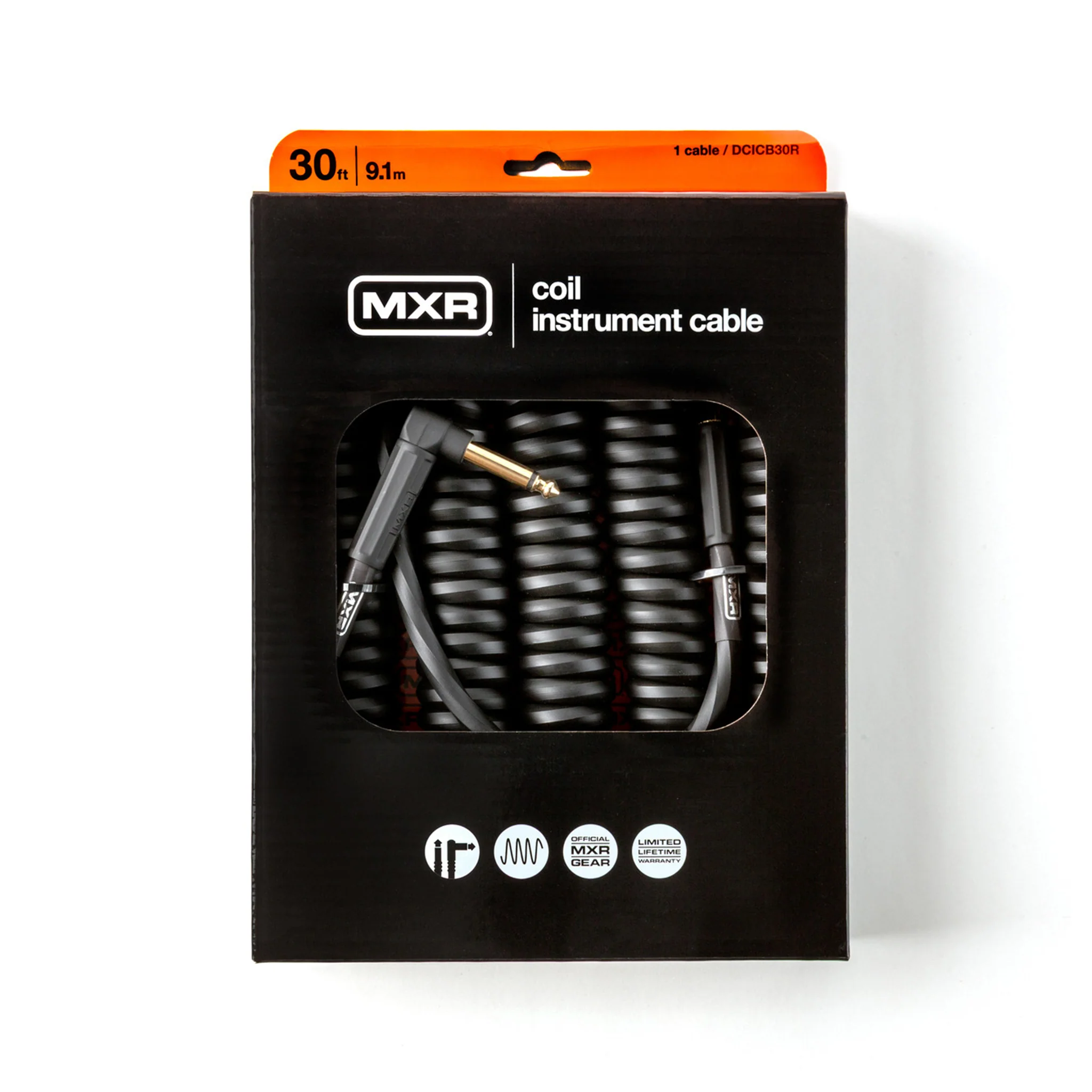 MXR DCICB30R Coil Instrument Cable, Right/Right, 30ft, Black - Image 3