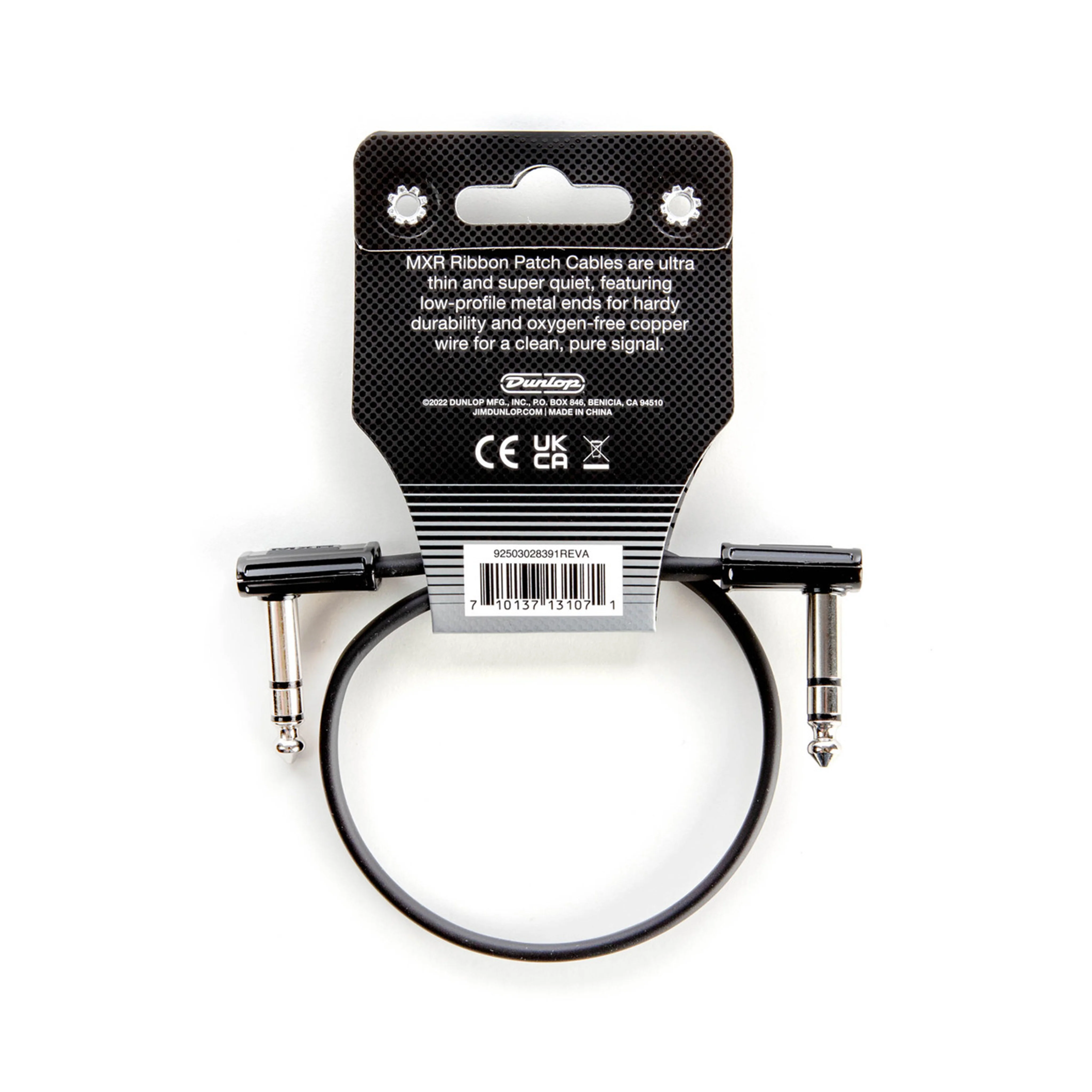 MXR DCISTR1RR 1-foot Right Angle to Right Angle Ribbon Stereo Patch Cable - Image 2