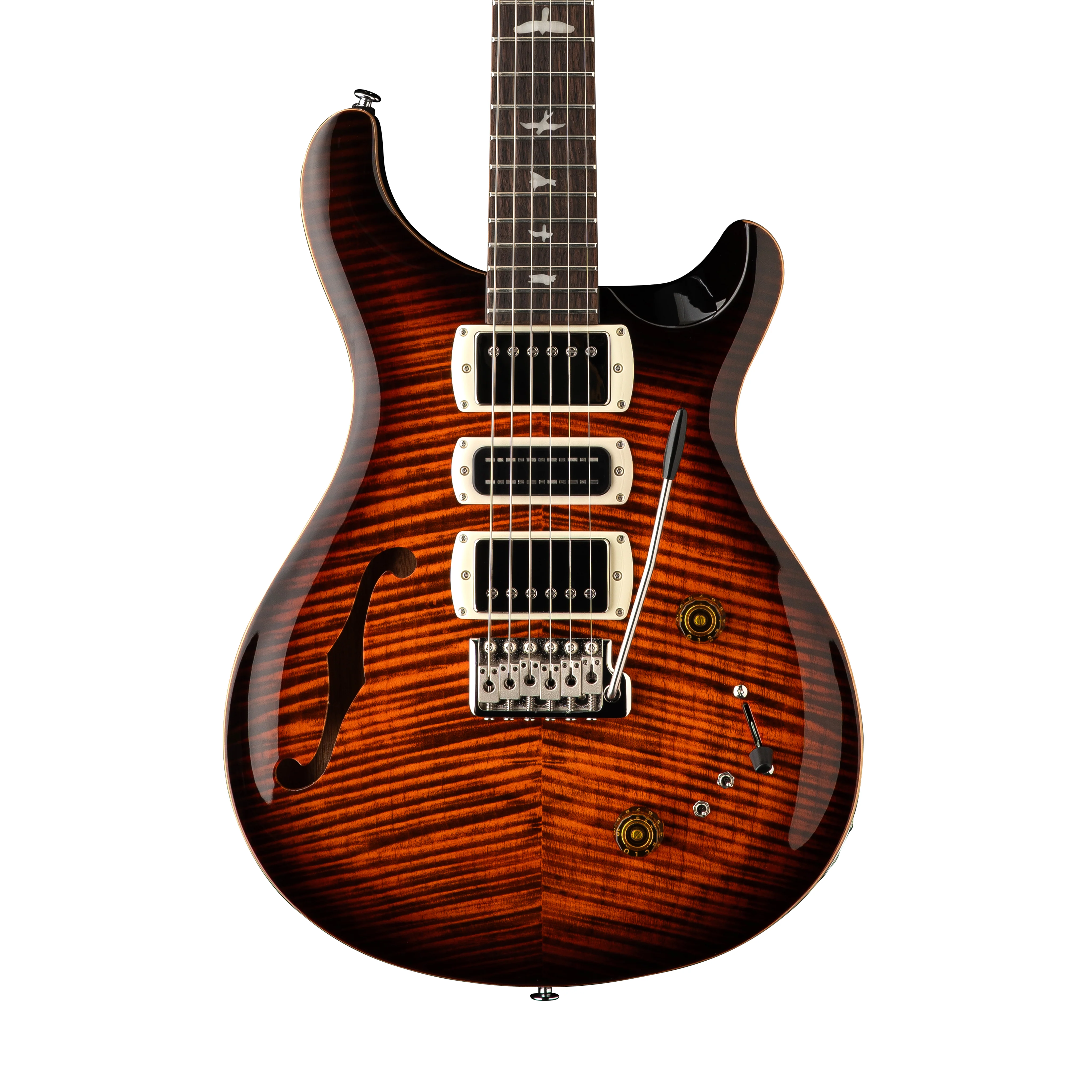 PRS SE Special Semi-Hollow Electric Guitar, Orange Tiger Smokeburst (SQ22OB) - Image 4
