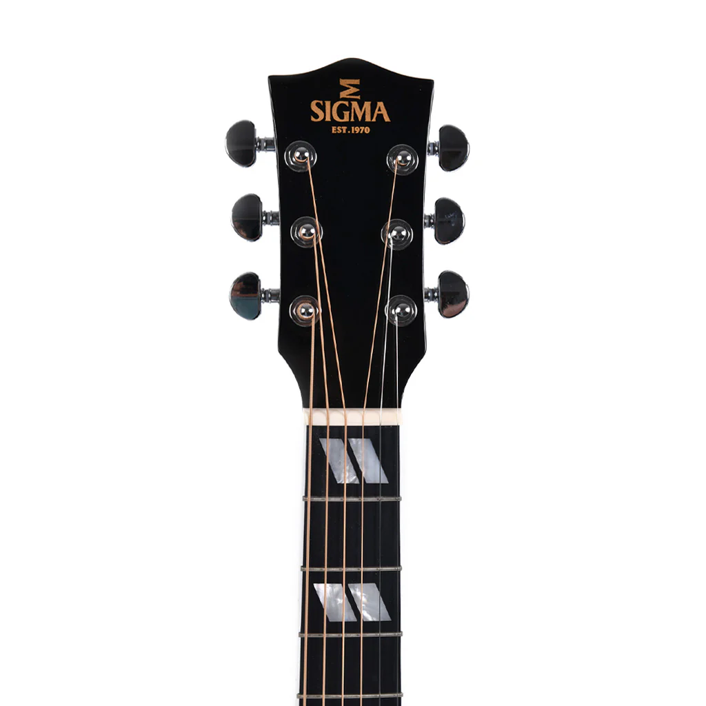 Sigma DM-SG5-BK SG Series Acoustic-Electric Guitar, Black - Image 5