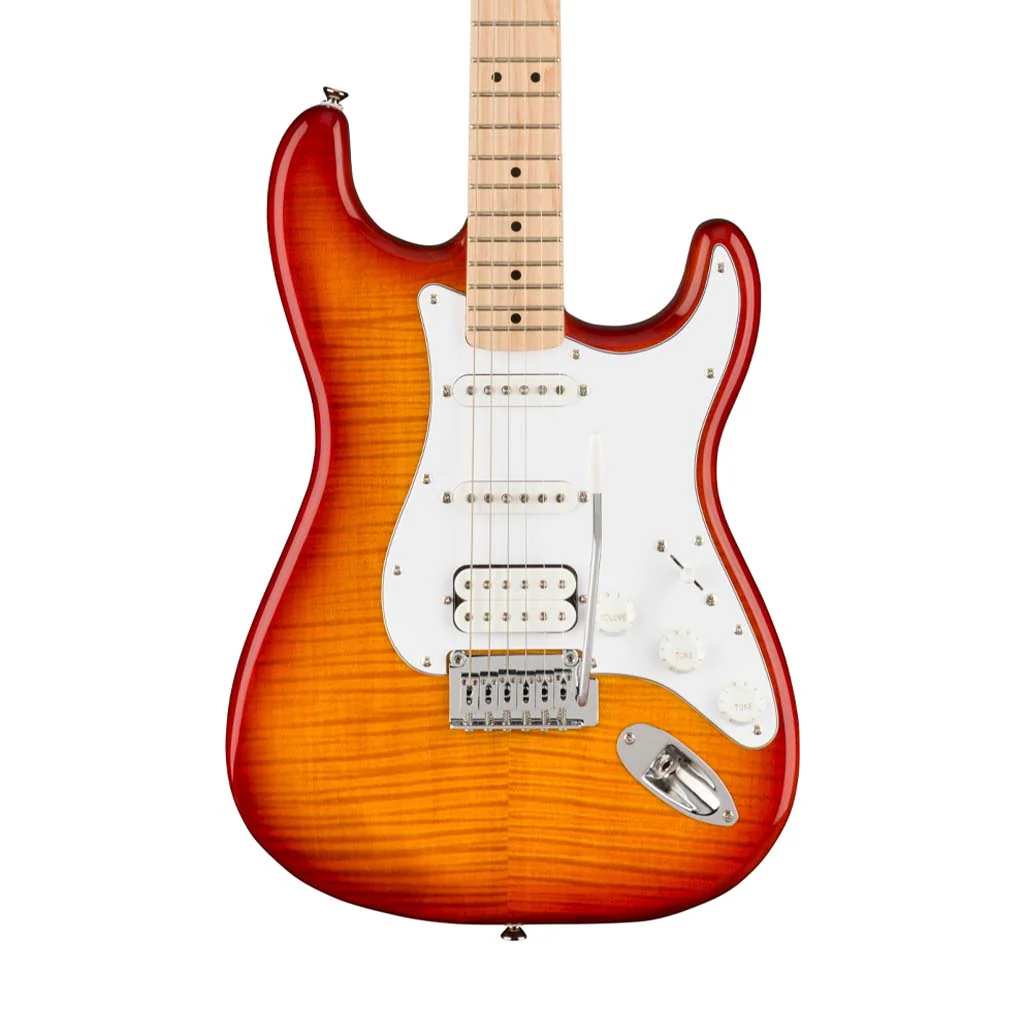 Squier Affinity Series HSS Stratocaster FMT Electric Guitar, Maple FB, Sienna Sunburst - Image 3