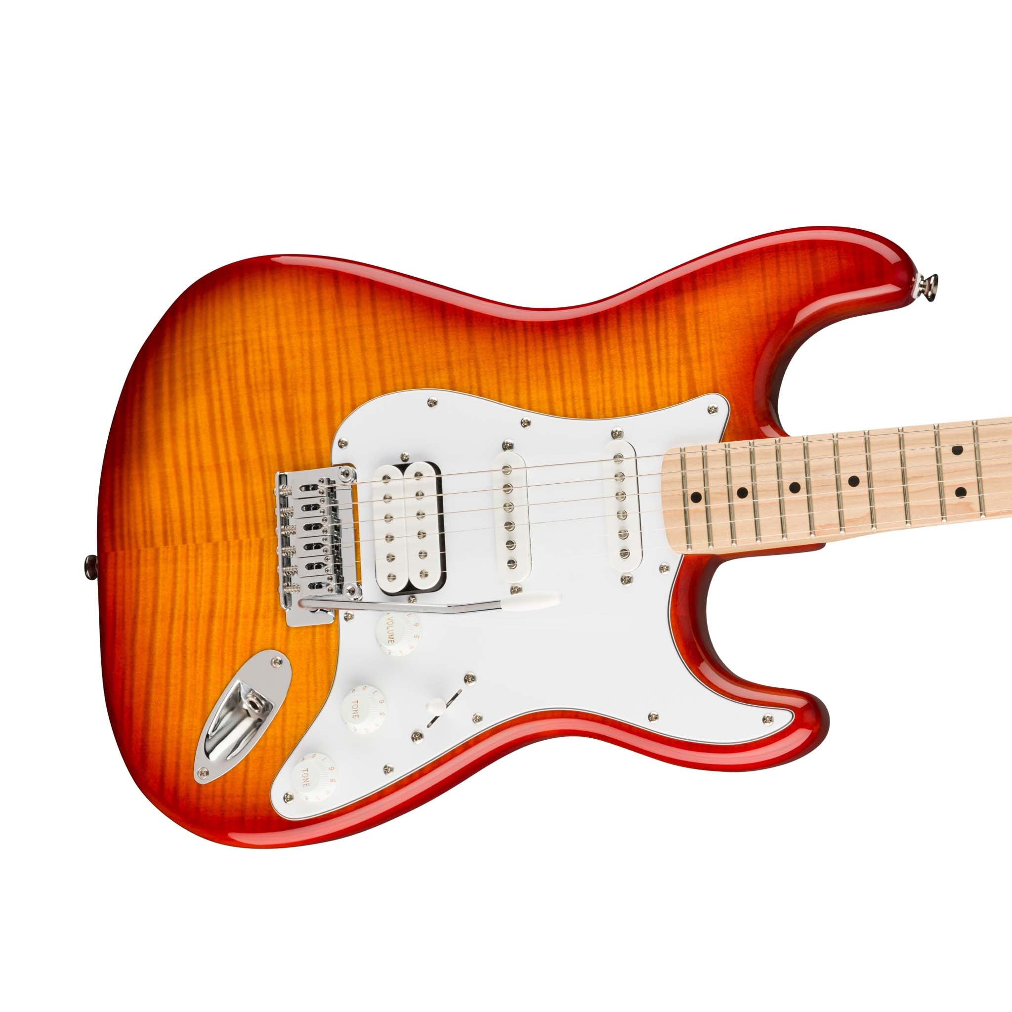 Squier Affinity Series HSS Stratocaster FMT Electric Guitar, Maple FB, Sienna Sunburst - Image 5