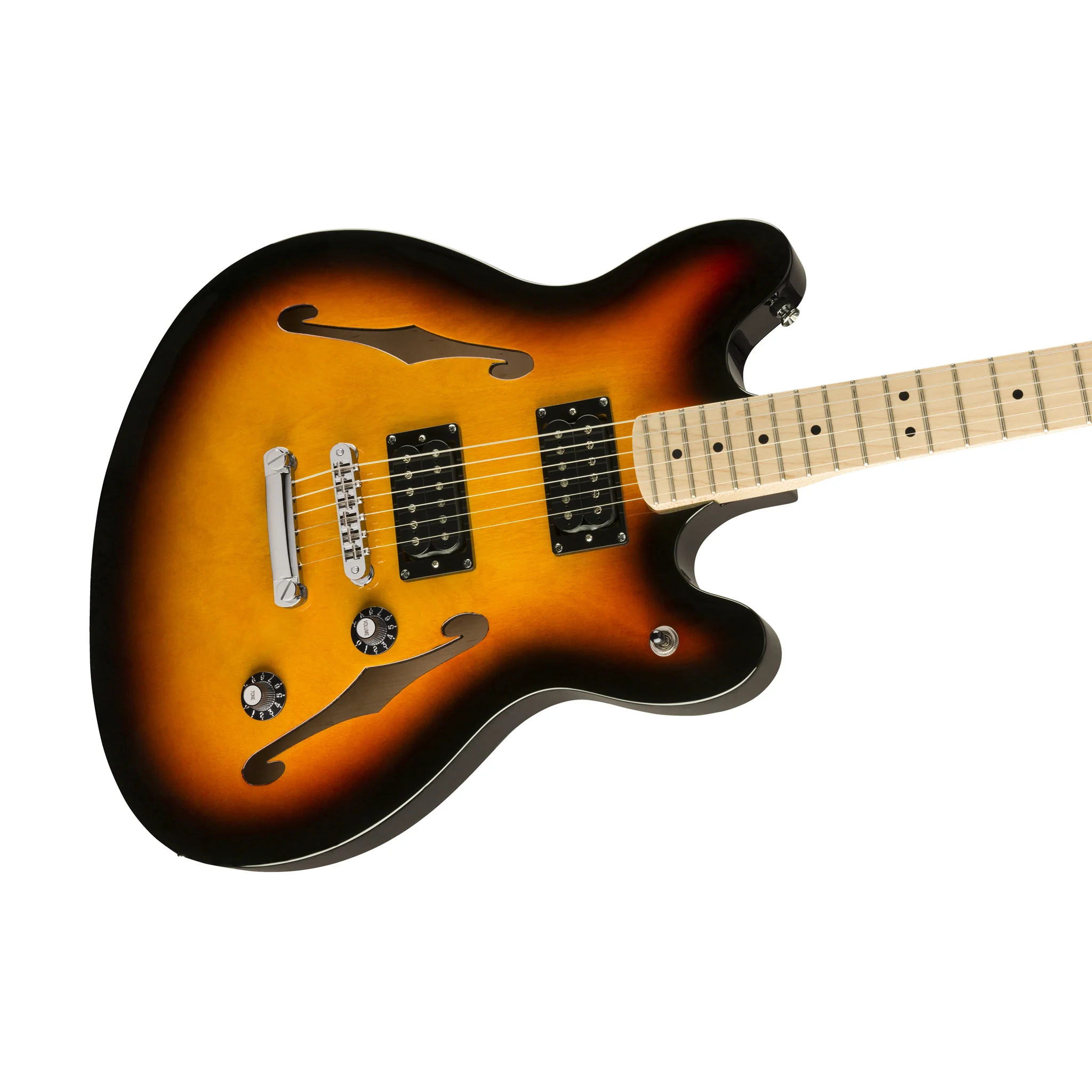 Squier Affinity Series Starcaster Electric Guitar, Maple FB, 3-Tone Sunburst - Image 3
