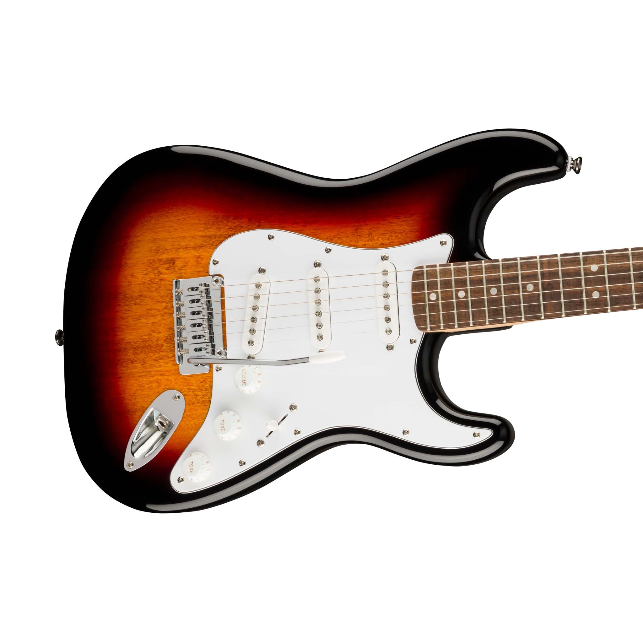 Squier Affinity Series Stratocaster Electric Guitar, Laurel FB, 3-Color Sunburst - Image 5
