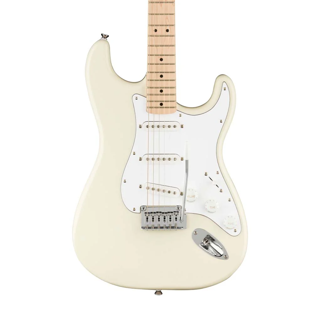 Squier Affinity Series Stratocaster Electric Guitar, Maple FB, Olympic White - Image 3