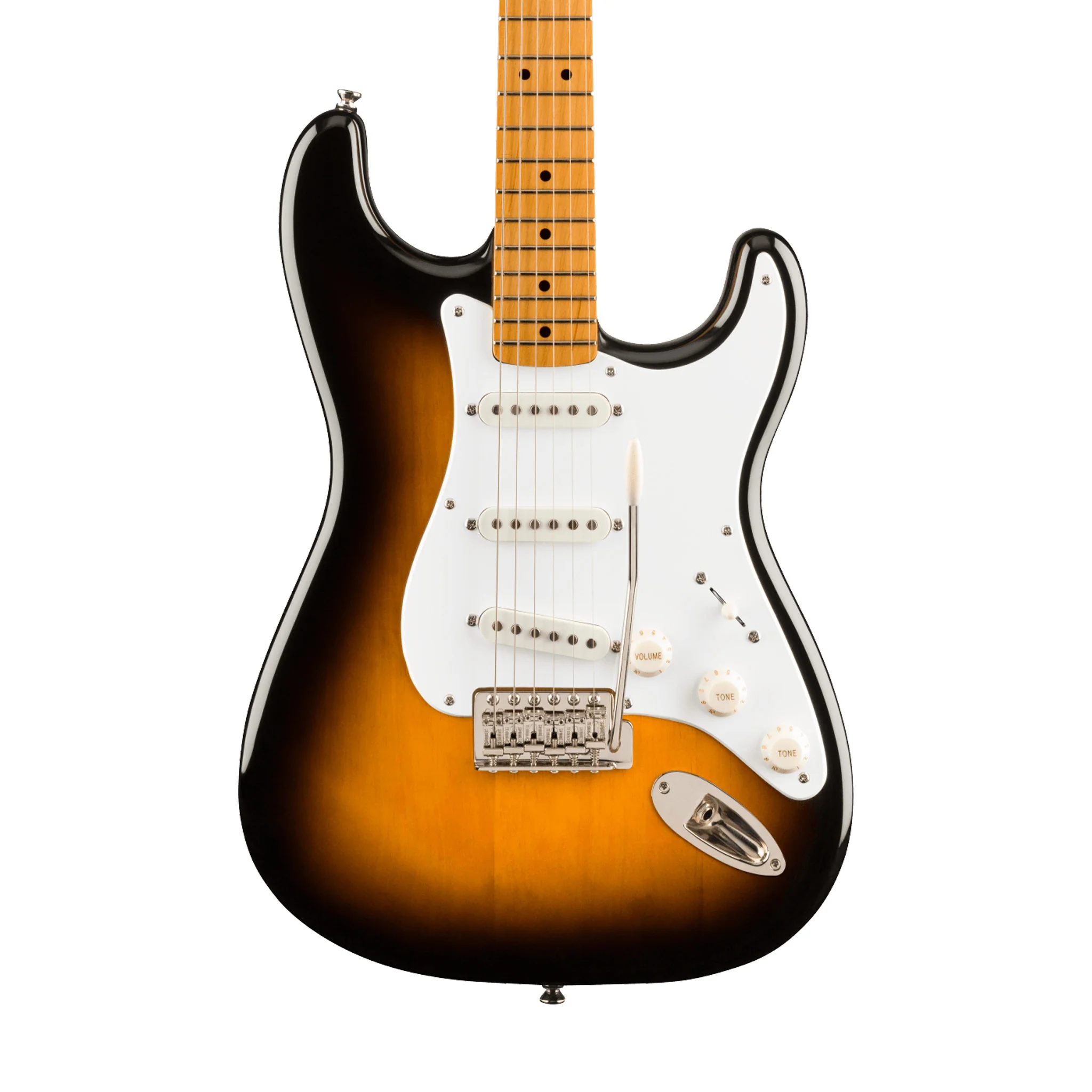 Squier Classic Vibe 50s Stratocaster Electric Guitar, Maple FB, 2-Tone Sunburst - Image 3
