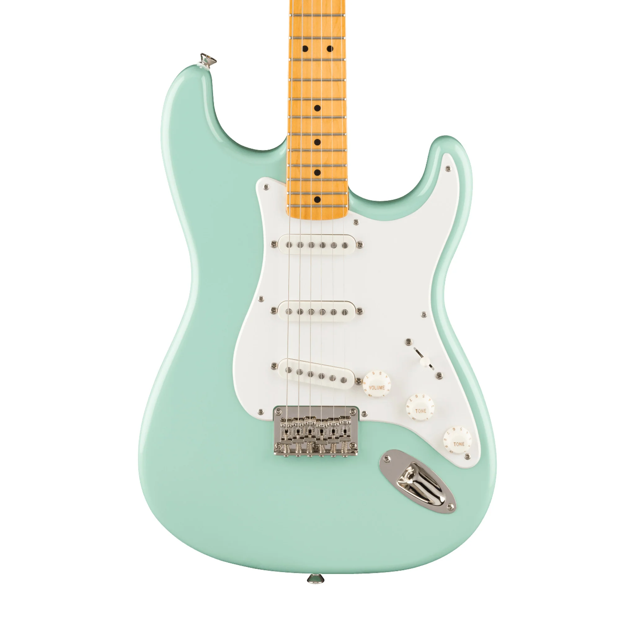 Squier Classic Vibe 50s Stratocaster Hardtail Electric Guitar, Maple FB, Surf Green - Image 3