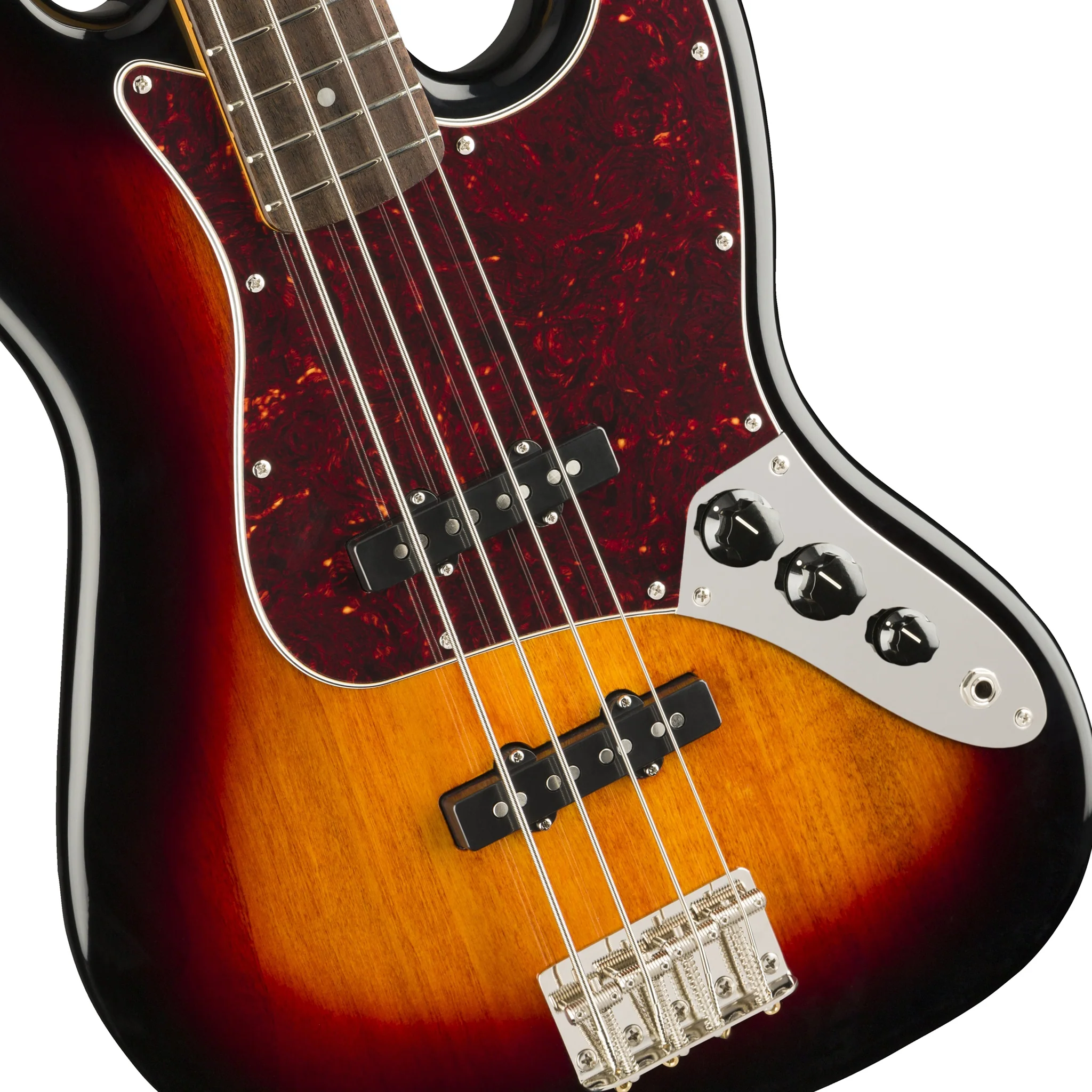 Squier Classic Vibe 60s Jazz Bass Guitar, Laurel FB, 3-Tone Sunburst - Image 4
