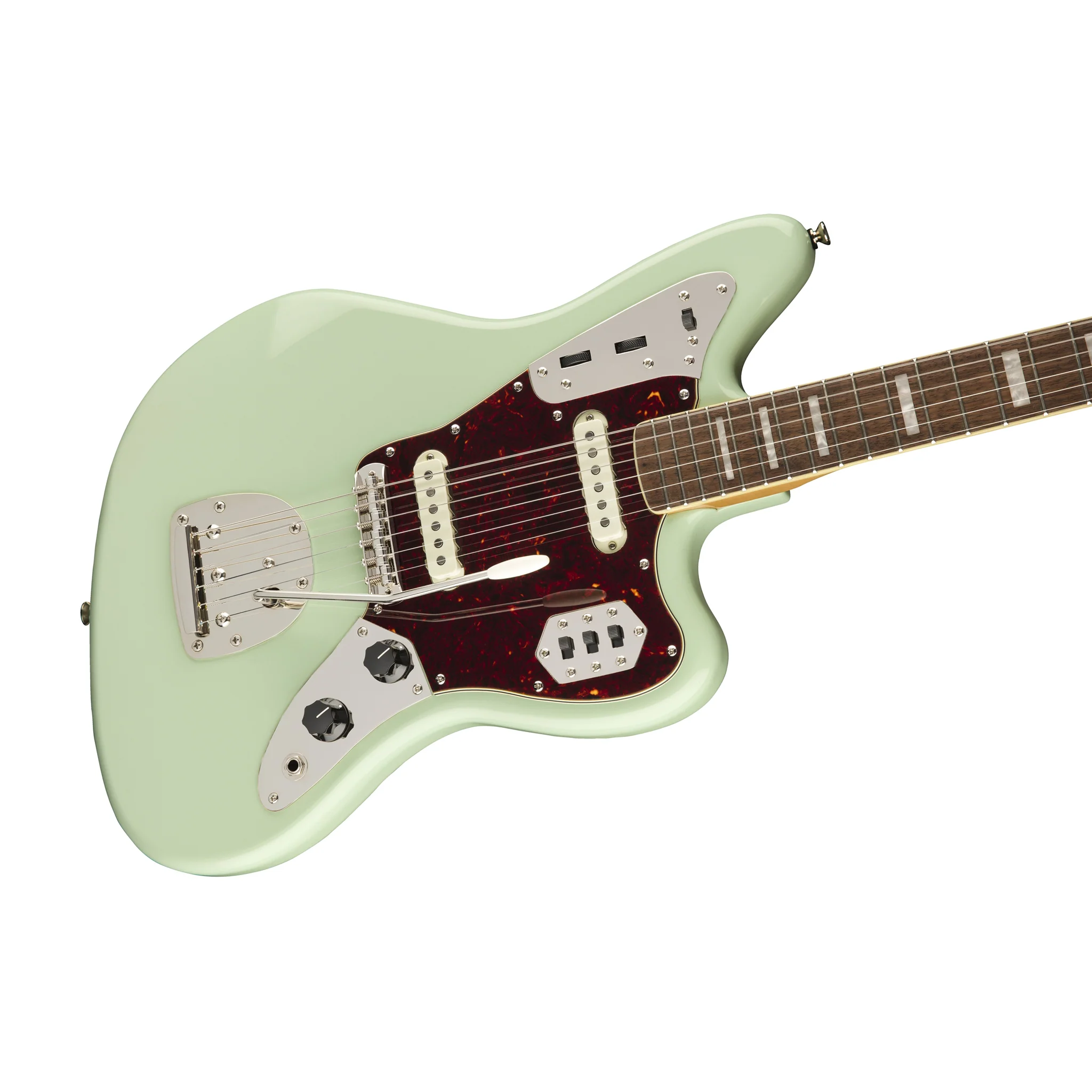 Squier Classic Vibe 70s Jaguar Electric Guitar, Laurel FB, Surf Green - Image 3
