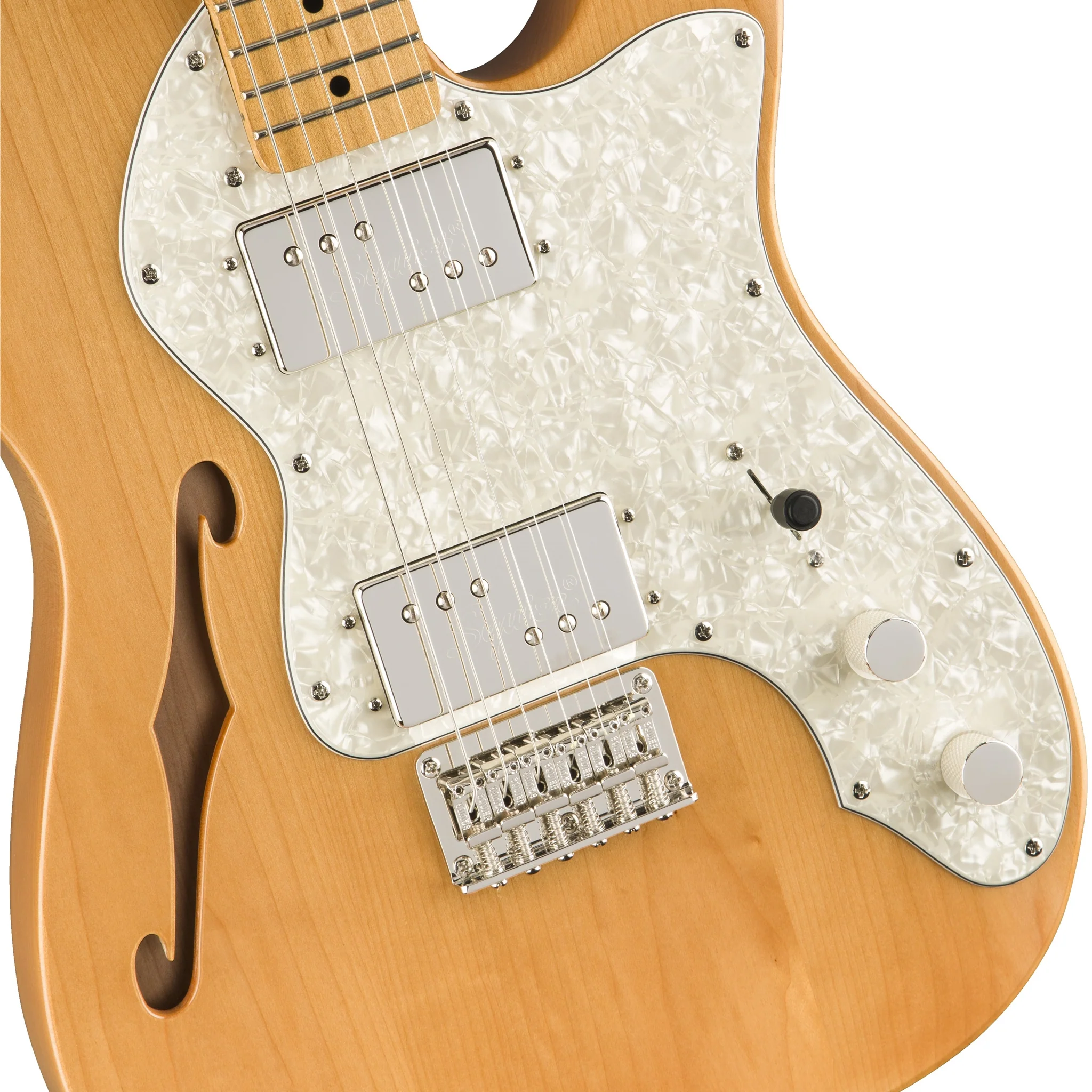 Squier Classic Vibe 70s Telecaster Thinline Electric Guitar, Maple FB, Natural - Image 4