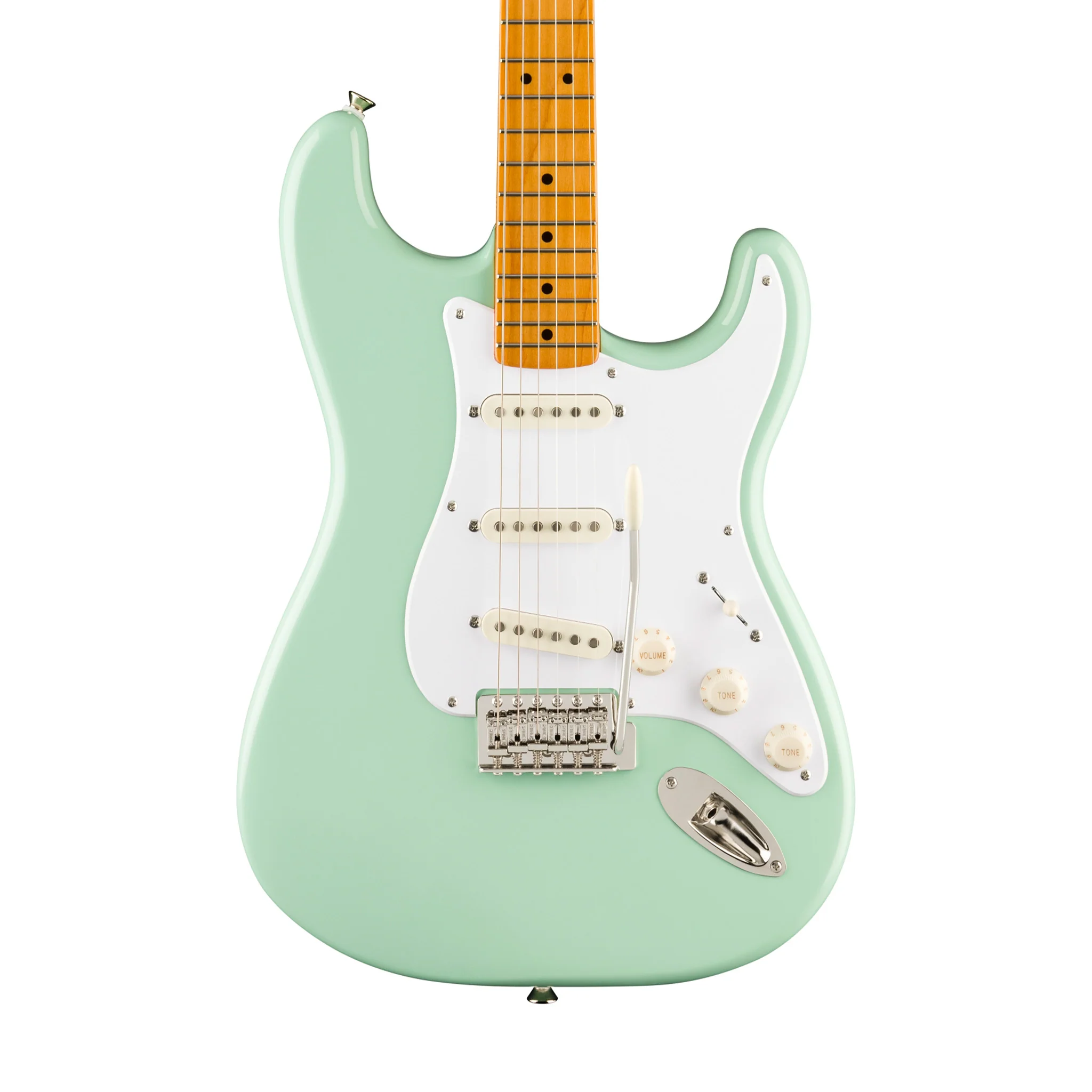 Squier FSR Classic Vibe 50s Stratocaster Electric Guitar, Maple FB, Surf Green - Image 3